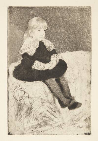 Mademoiselle Luguet siddende på en sofa