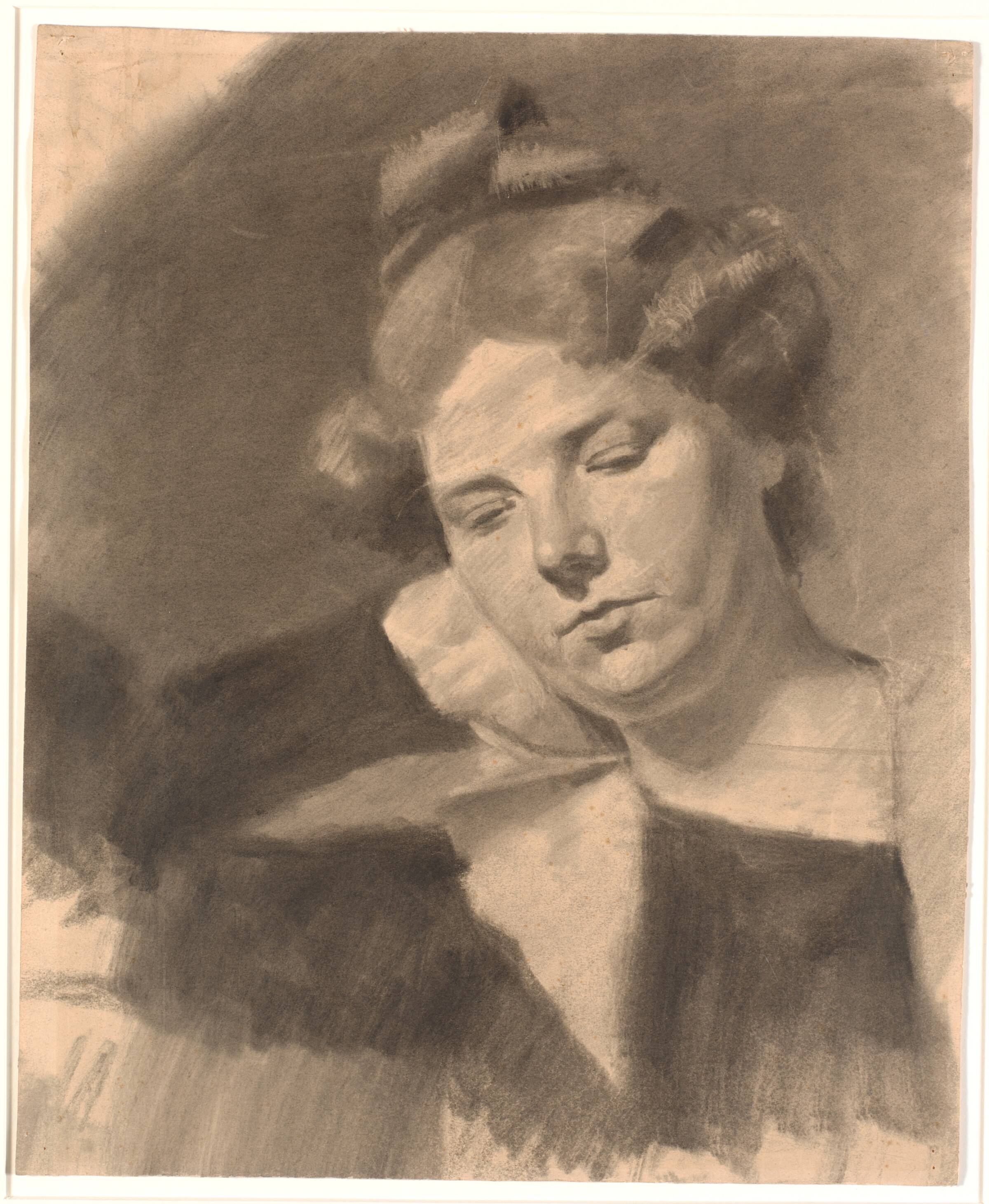 Portræt af Kathrine (Ketty) Mathilde Antonia Nielsen, f. Rask. (f. 1878, g.m. billedhuggeren Kai Nielsen i dennes første ægteskab.), Oluf Hartmann, 1879-1910