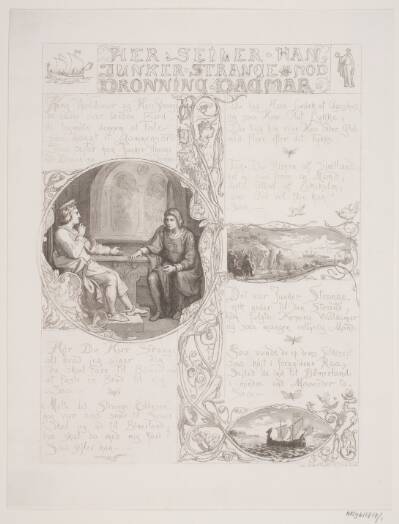 Illustration nr. 1 til "Visen om Dronning Dagmars ankomst til Danmark"