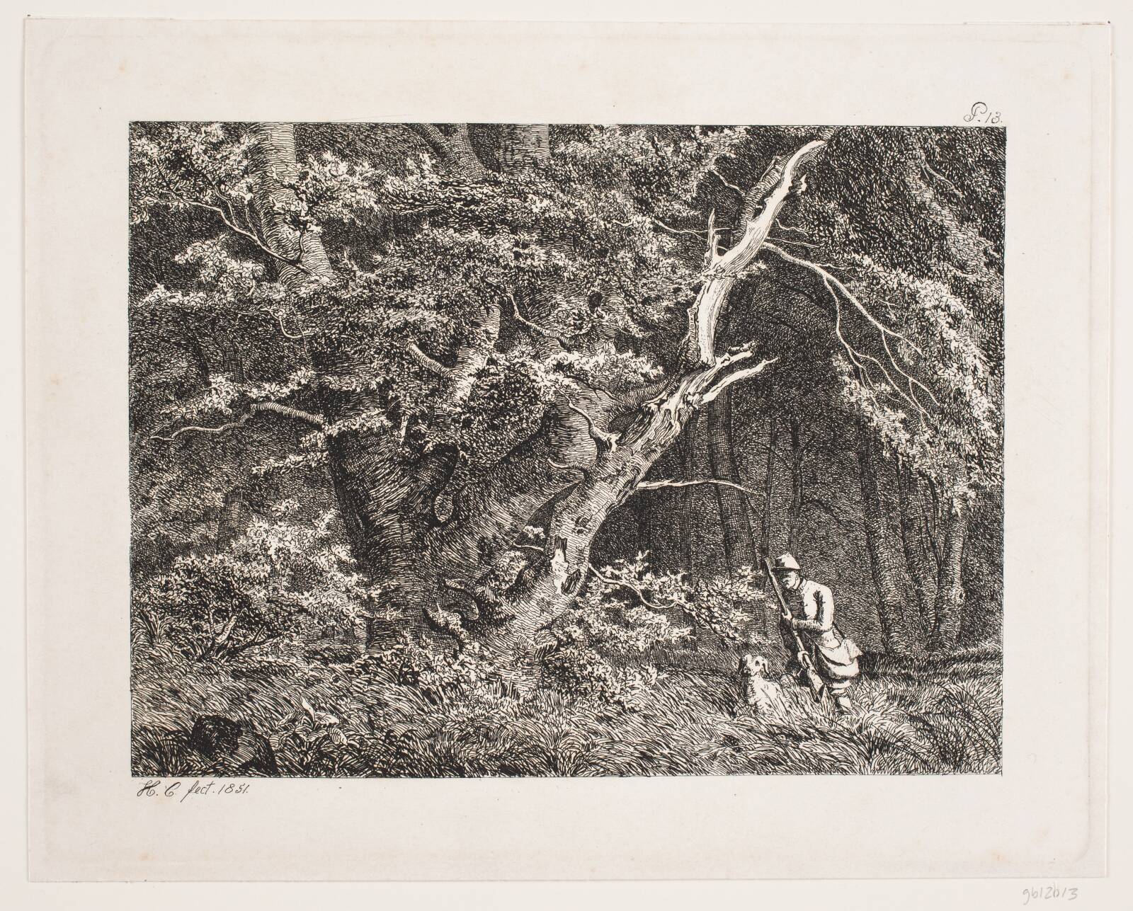 Det indre af en skov, Hermann Carmiencke, 1851