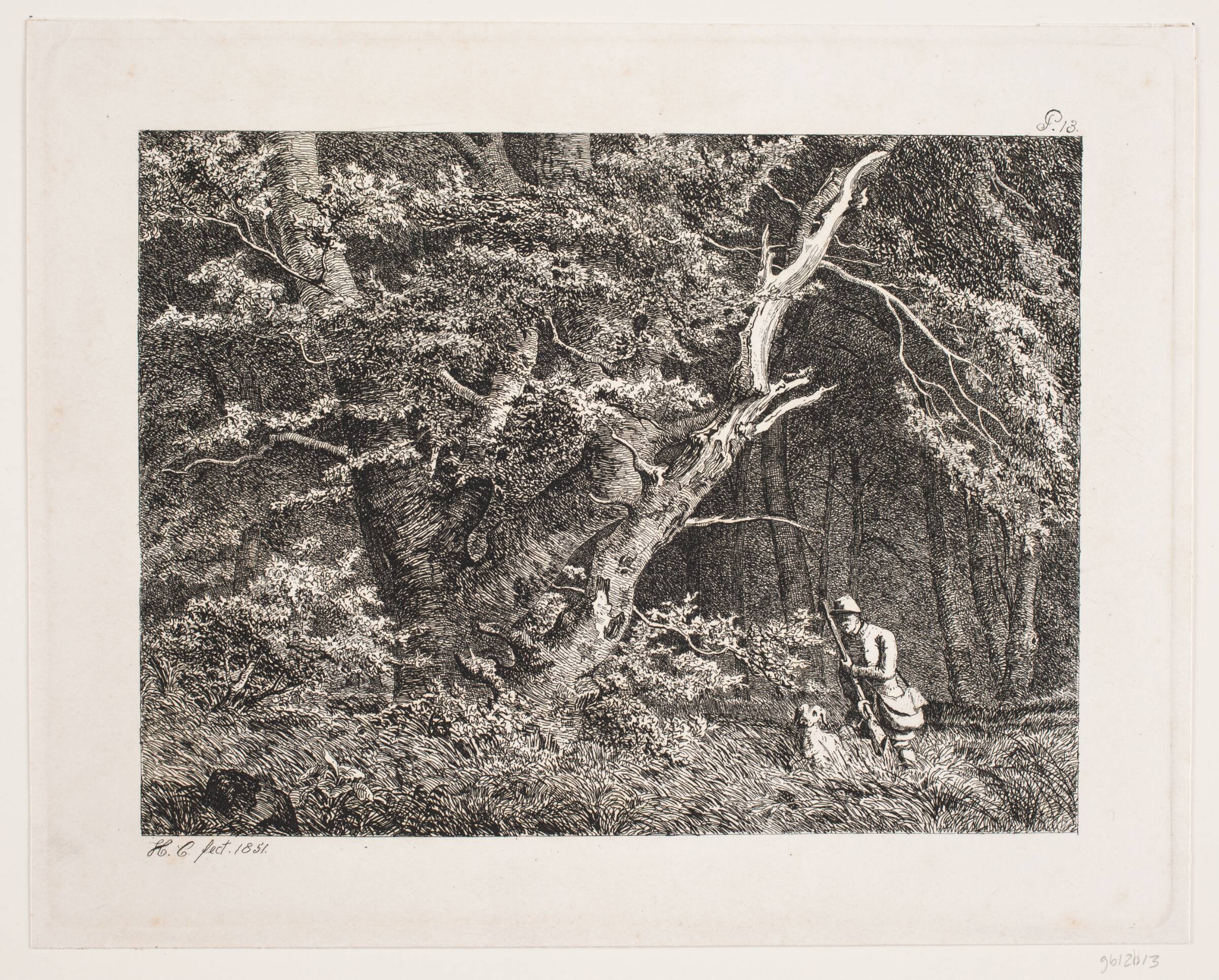 Det indre af en skov, Hermann Carmiencke, 1851