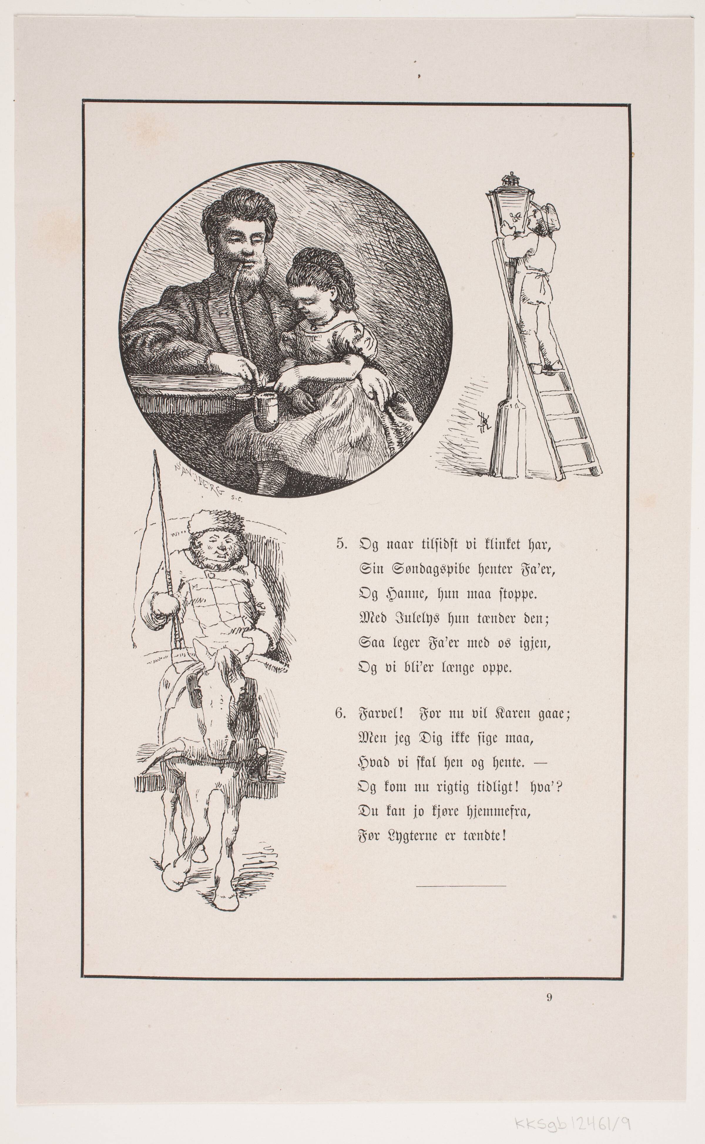 Illustration til Johan Krohn, "Peters jul", Carl Leonard Sandberg, 1870