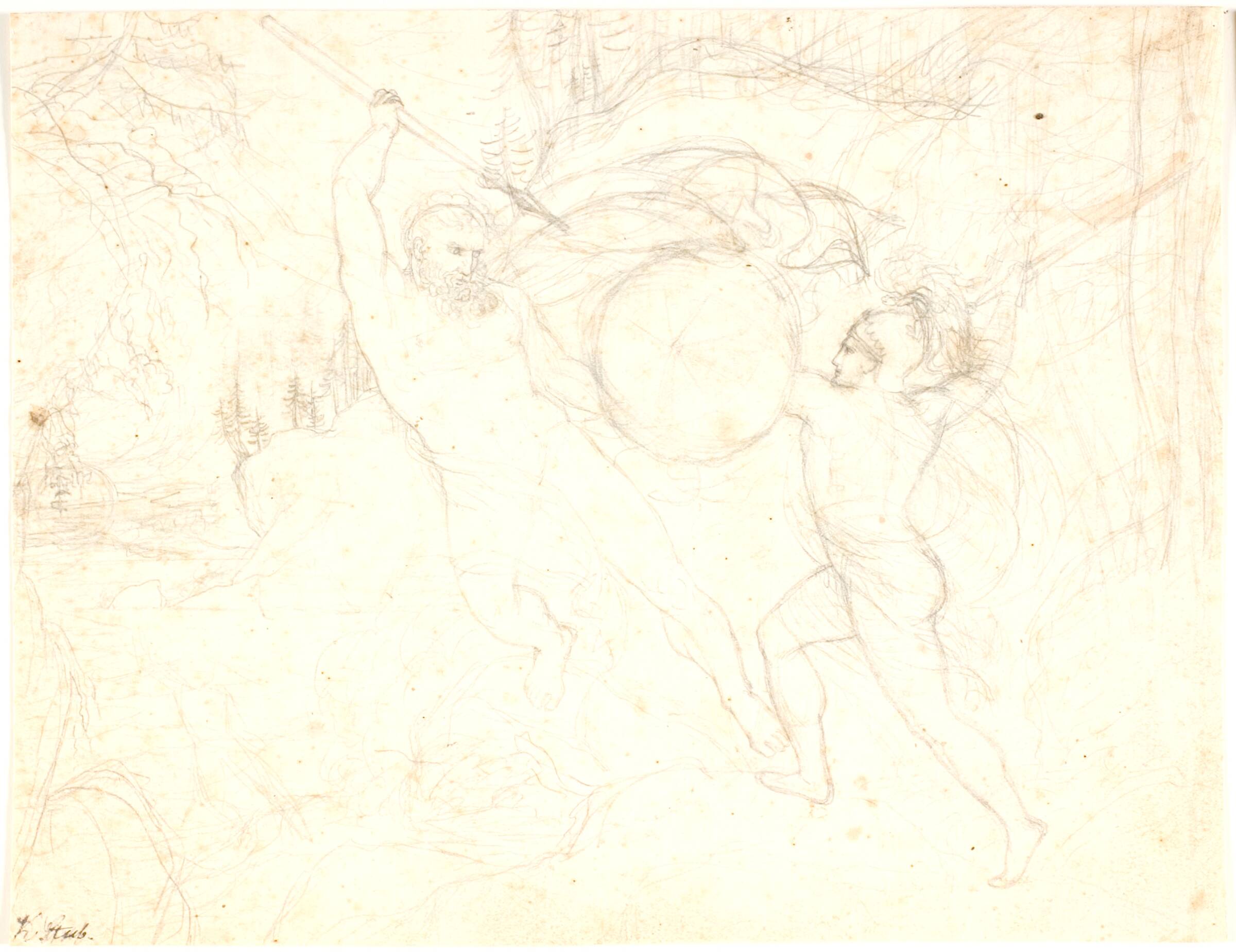 Fingals kamp med Lodas ånd, C.G. Kratzenstein Stub, 1814