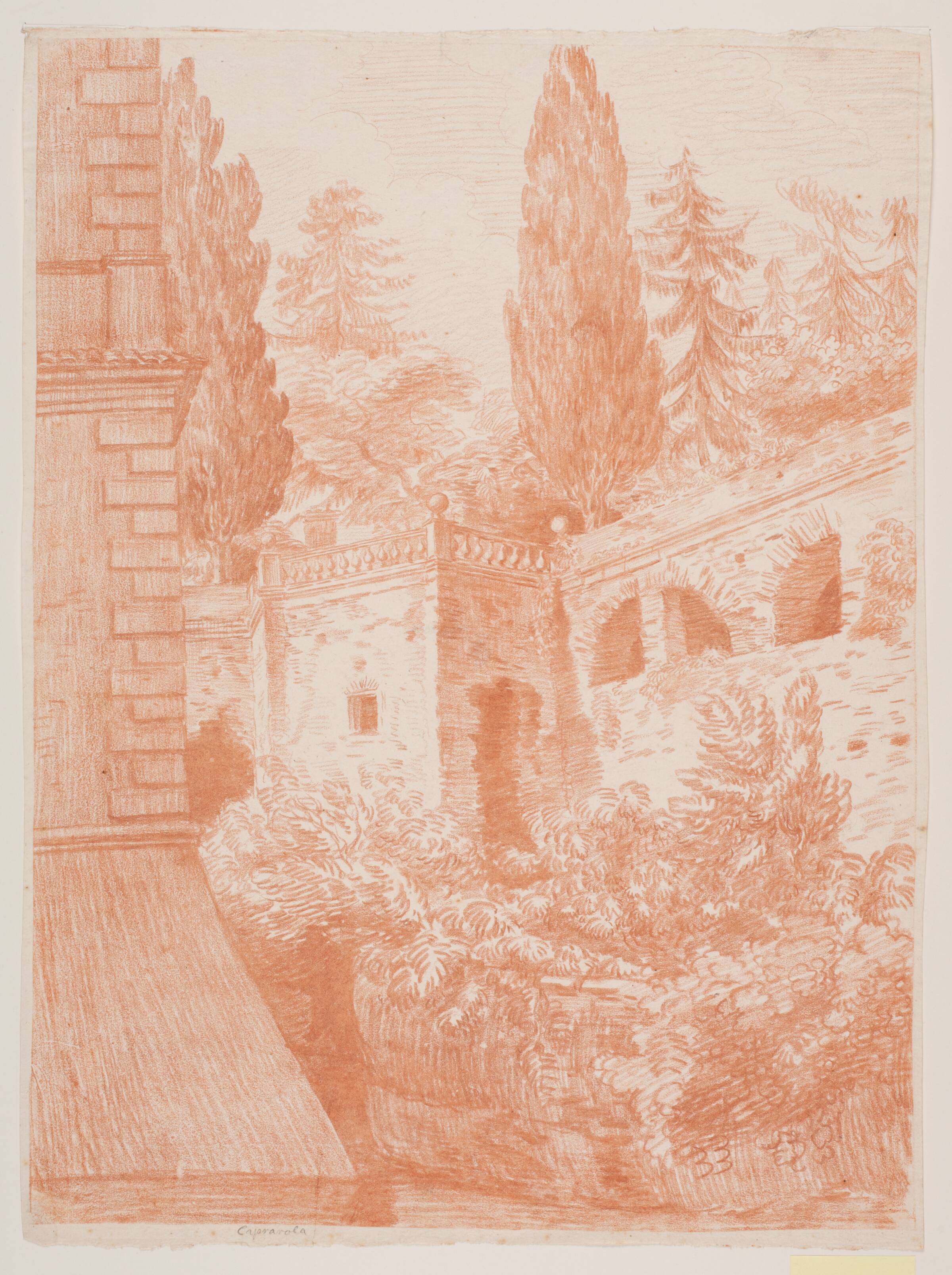 Have med arkitektur. Caprarola, Jens Petersen Lund, 1730-1790