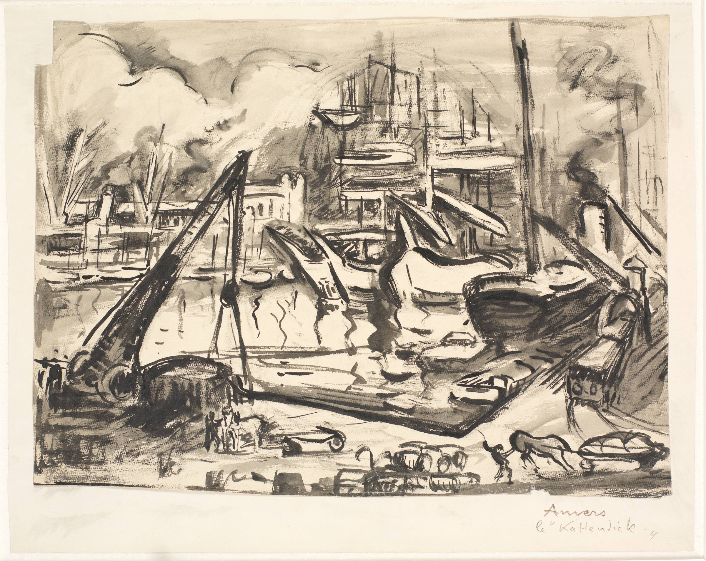 Havnebassinet Kattendick i Antwerpen, Emile Othon Friesz, 1906