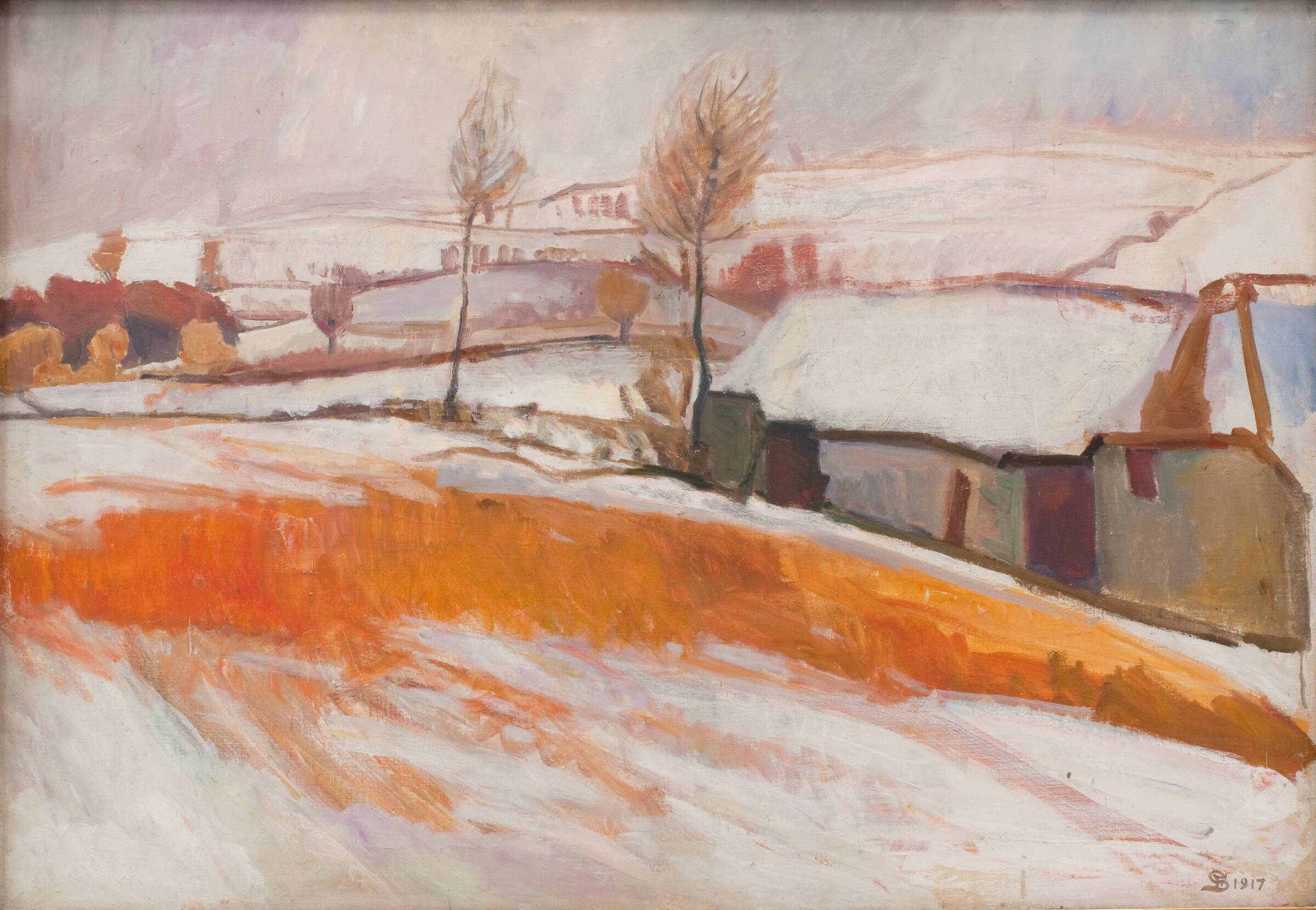 Over Kærby Bakke. Vinter, Fritz Syberg, 1917