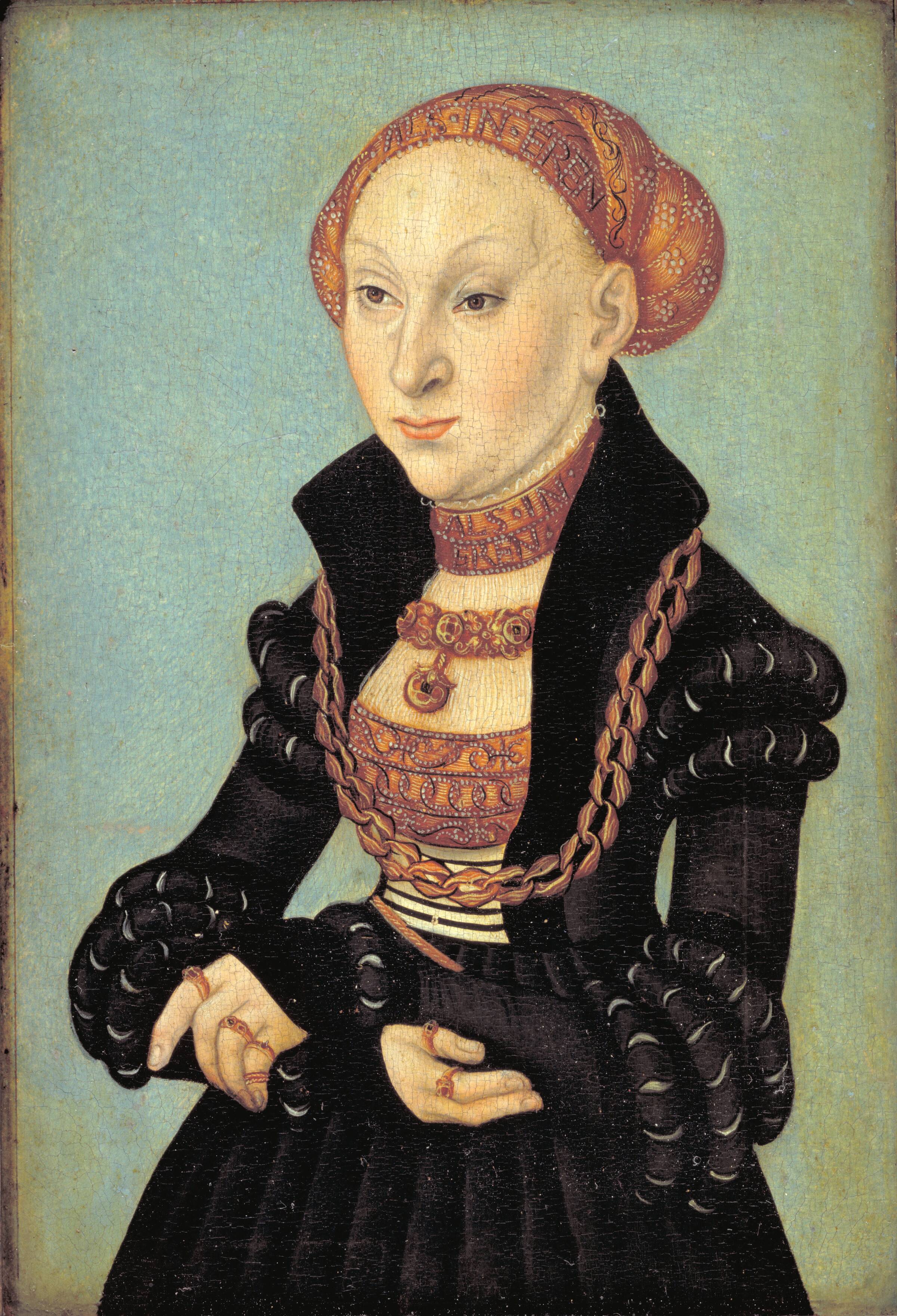 Portræt af kurfyrstinde Sibylla af Sachsen (1510-1569), Lucas Cranach, 1533