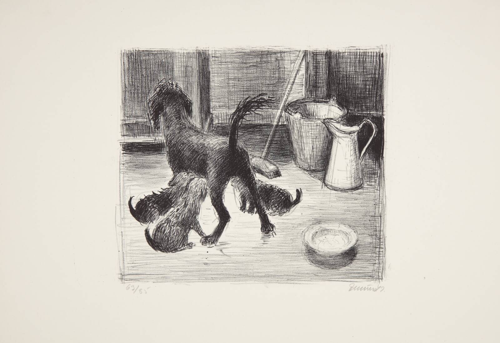 Topsy med hvalpe, Jane Muus, 1947