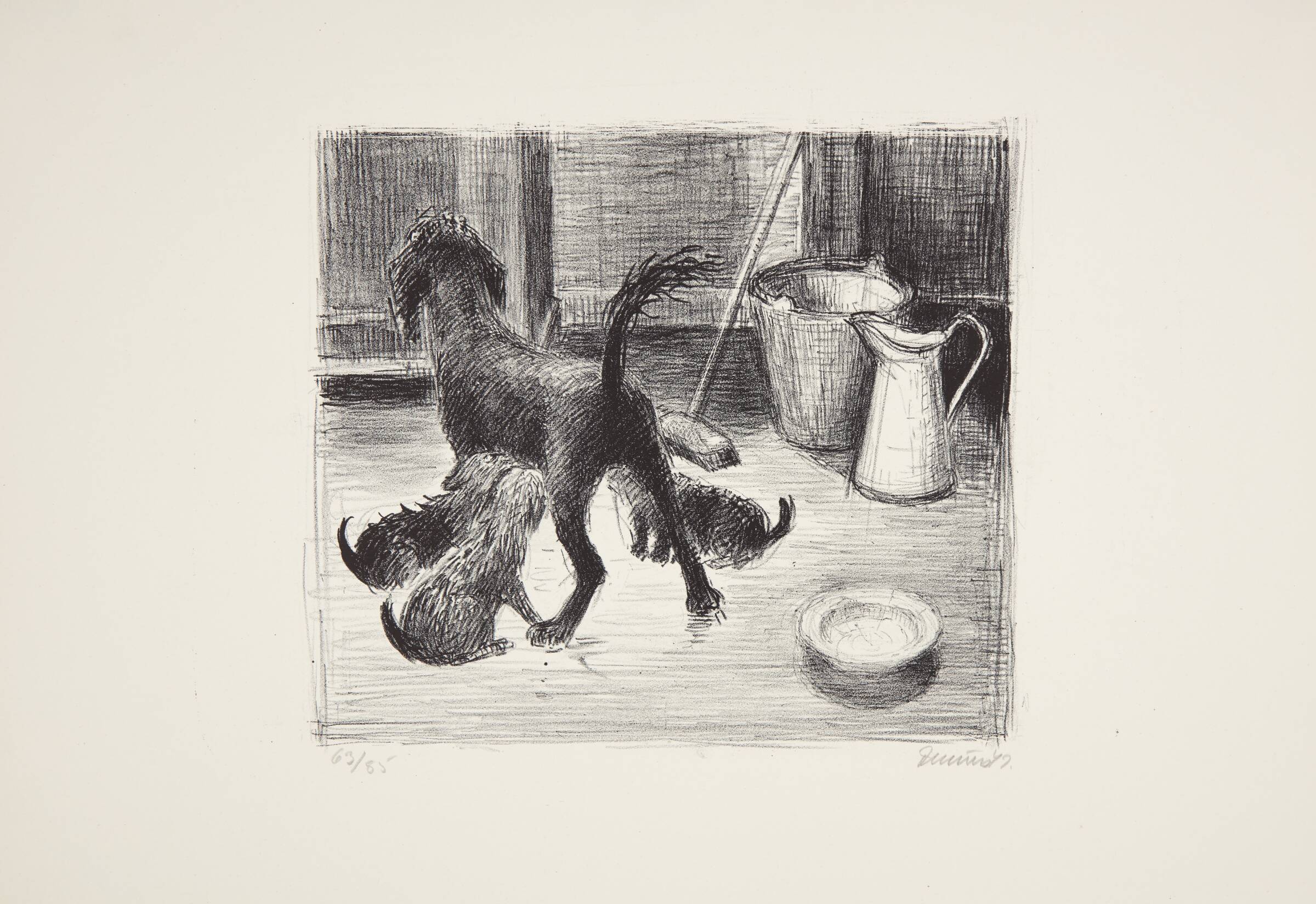 Topsy med hvalpe, Jane Muus, 1947