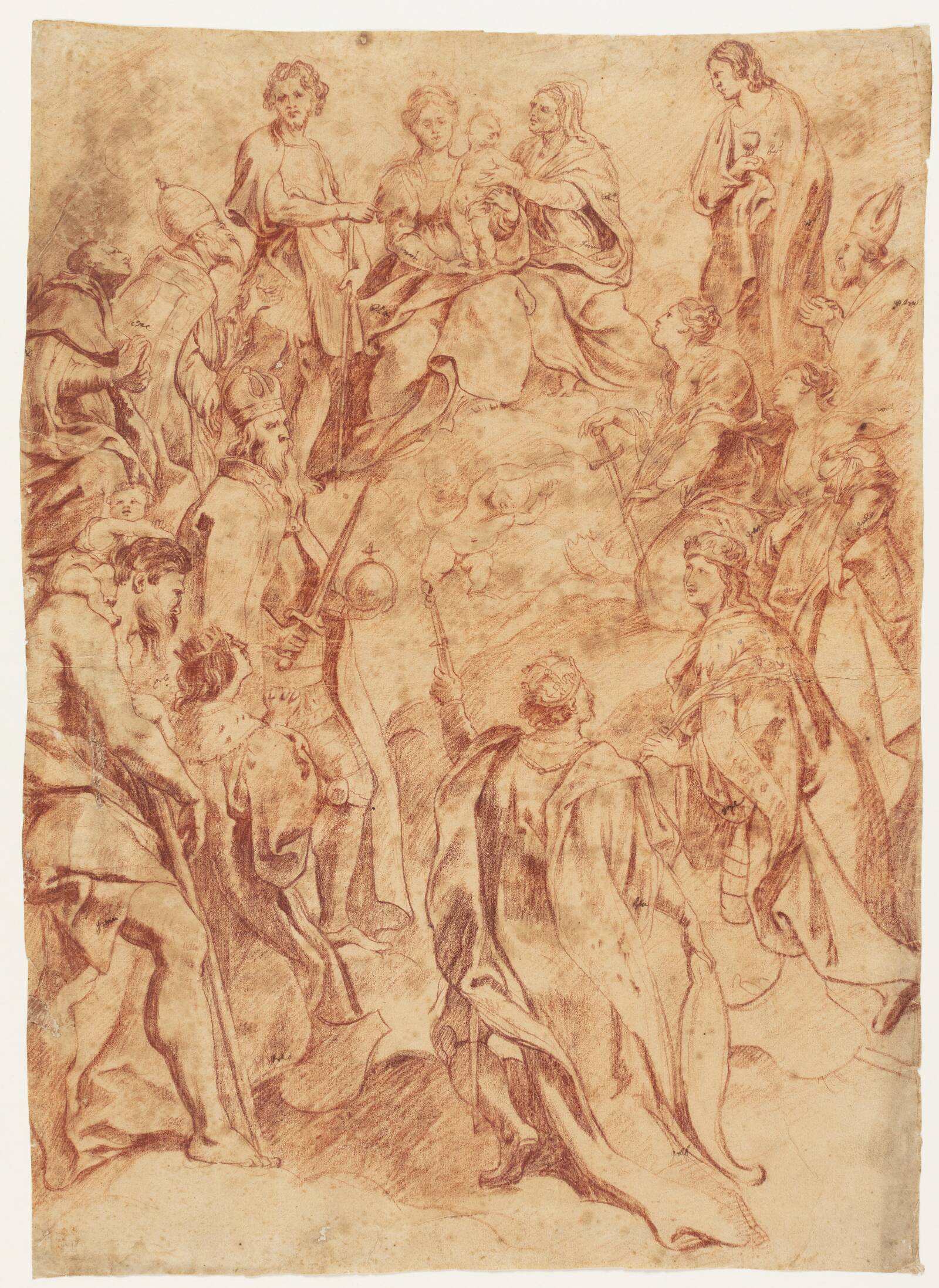 Maria med barnet og helgener, Ubekendt, 1550-1650
