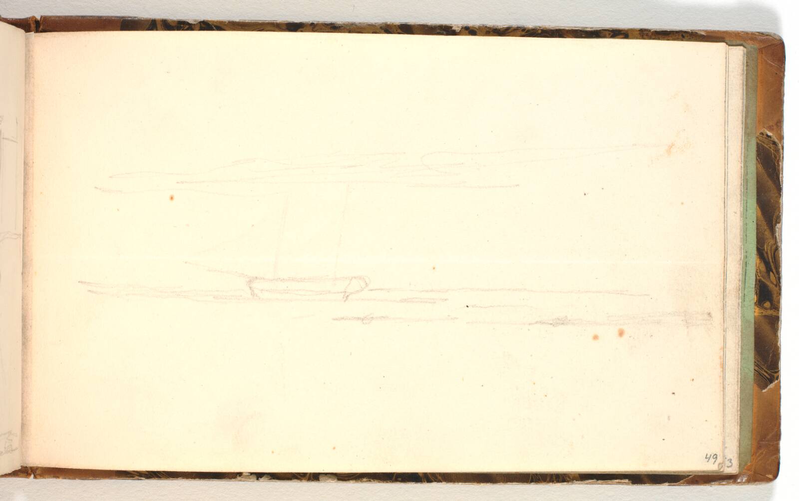 Kystlandskab med et skib, Martinus Rørbye, 1832