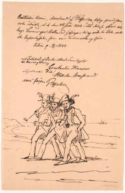 Marstrand, Constantin Hansen og Raffenberg på fodtur