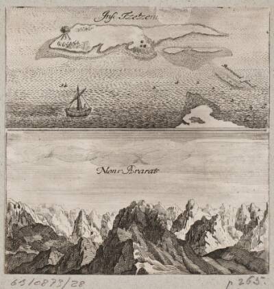 Bjerget Ararat og øen "Tzetzen"