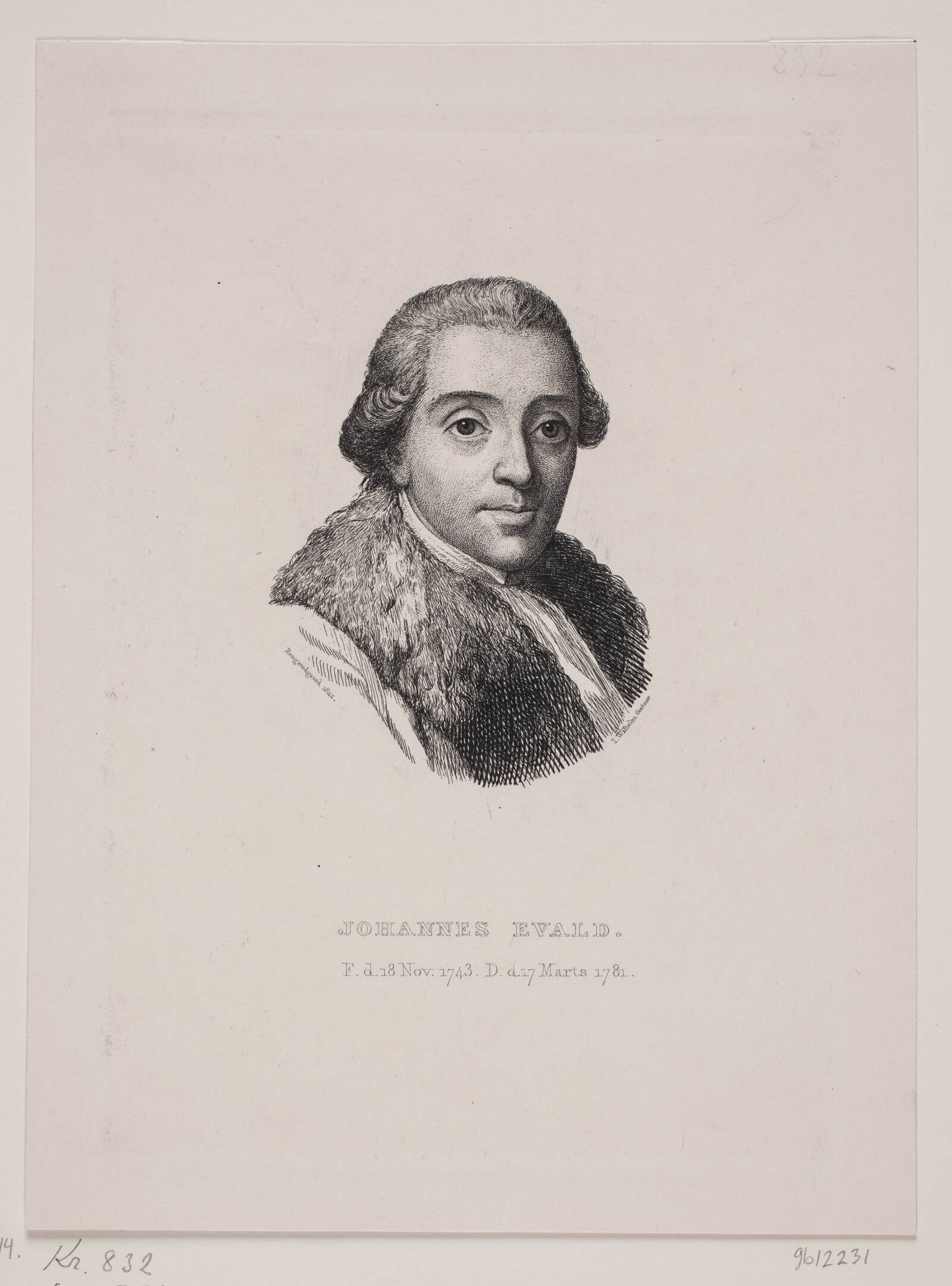 Johannes Evald, J.V. Gertner, 1842
