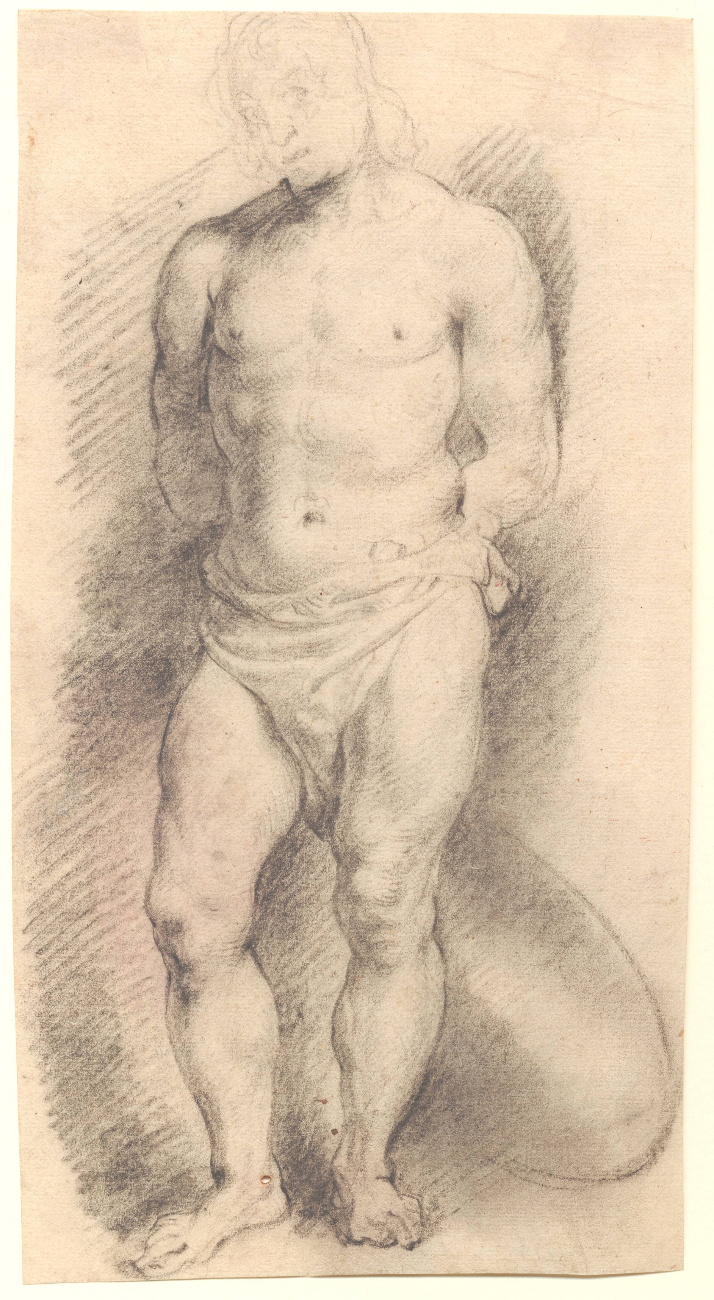 Mandlig figur set frontalt. Skt. Sebastian, Willem Panneels, 1626-1629