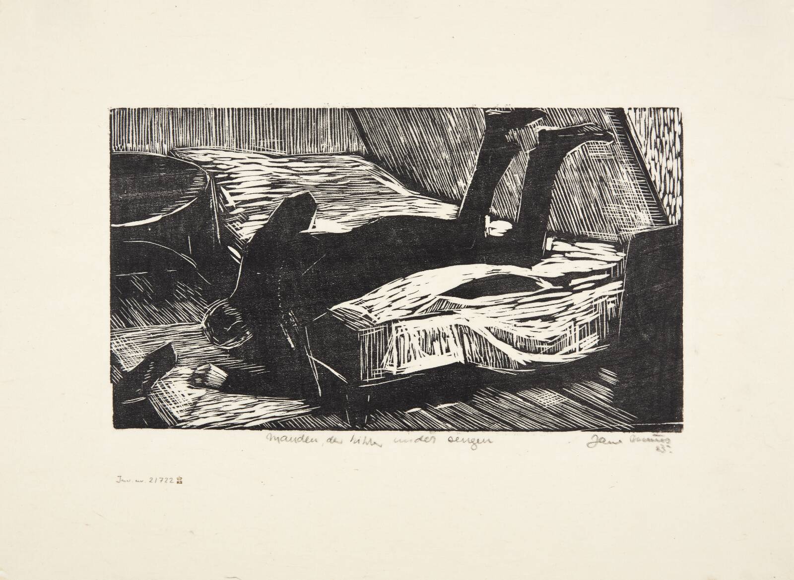 Manden, der kigger under sengen, Jane Muus, 1955