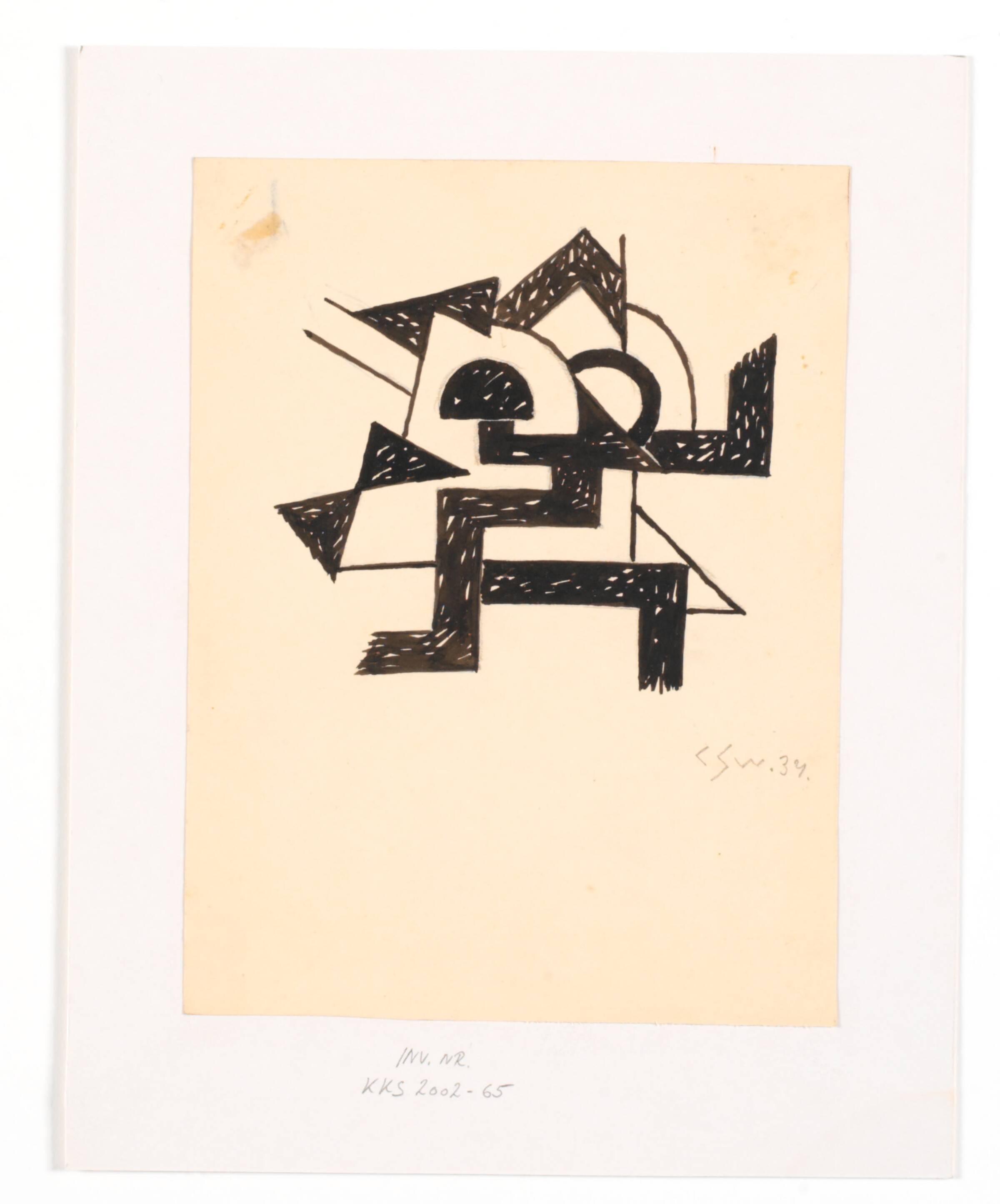 Forarbejde til abstrakt dekoration, Christine Swane, 1937
