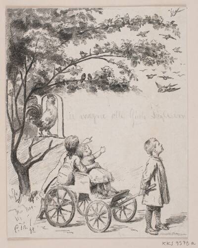 Illustration til B.S. Ingemann, "Nu vågne alle Guds fugle små"