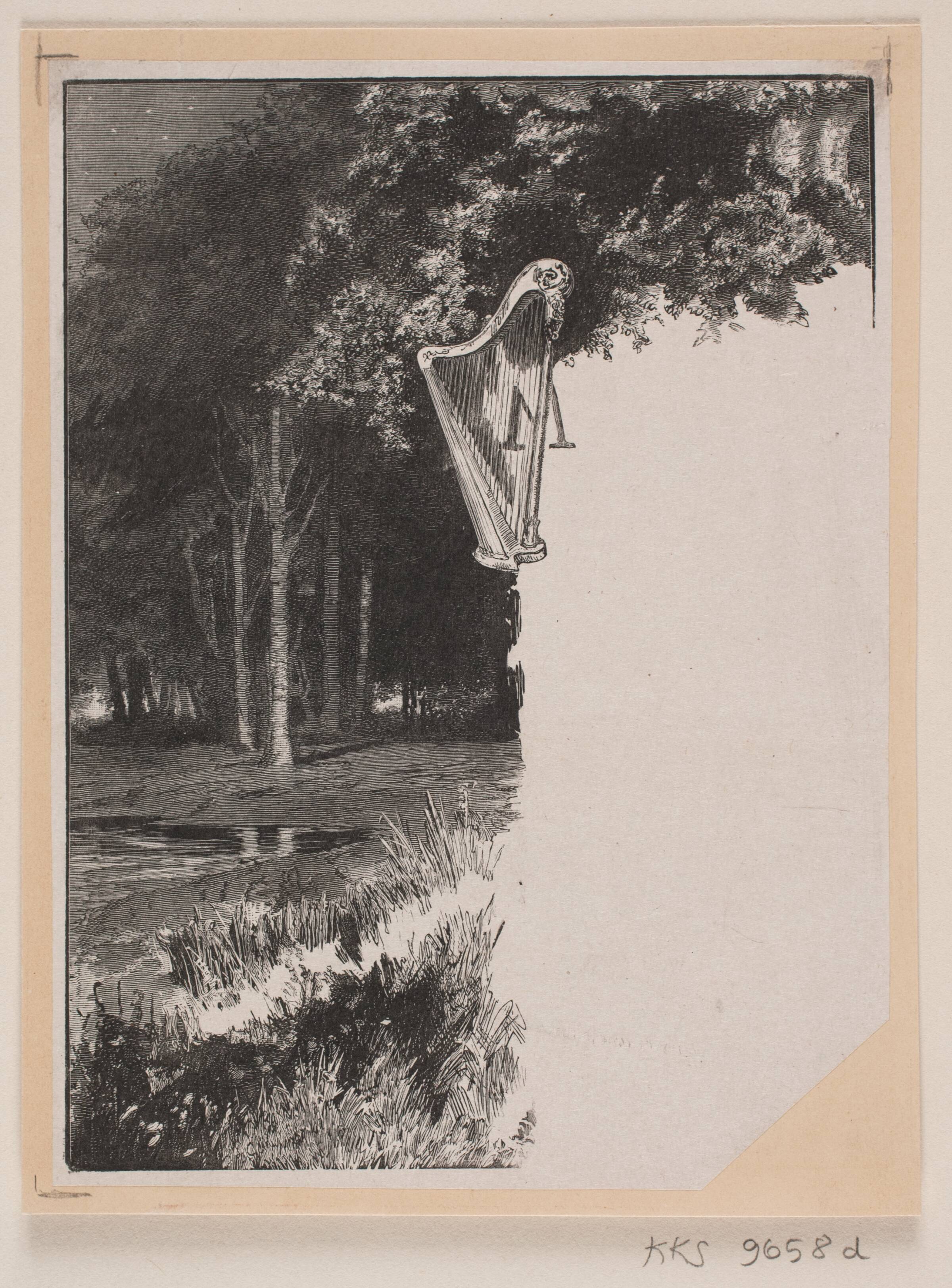Vignet til digtet "Nat og ene" i Sct. Hans aften-spil, J. Hildebrand, 1885