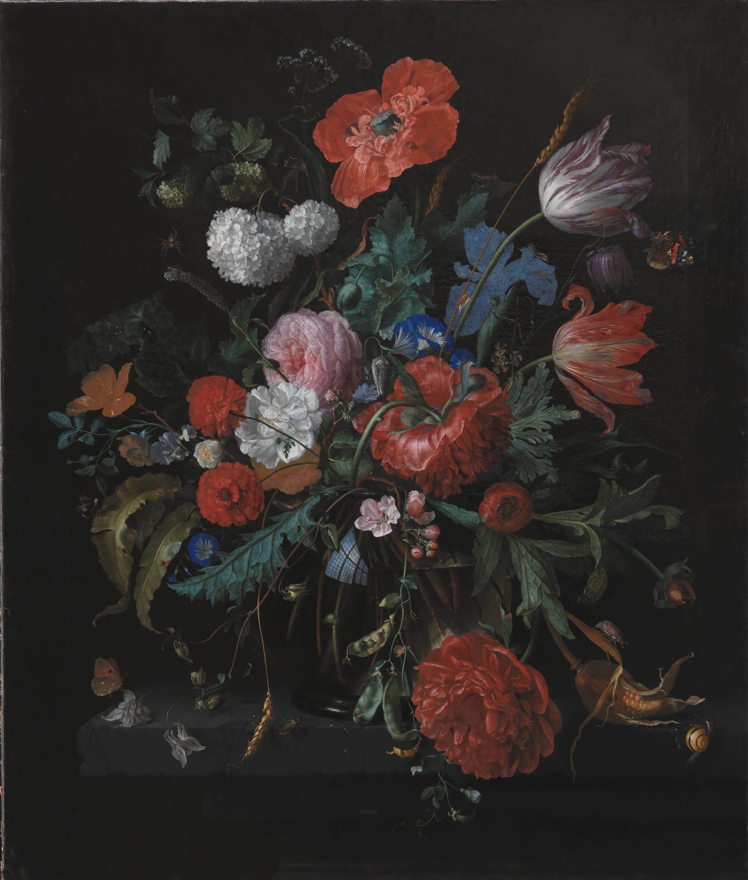 En blomsterbuket, Jacob van Walscapelle, 1659-1727