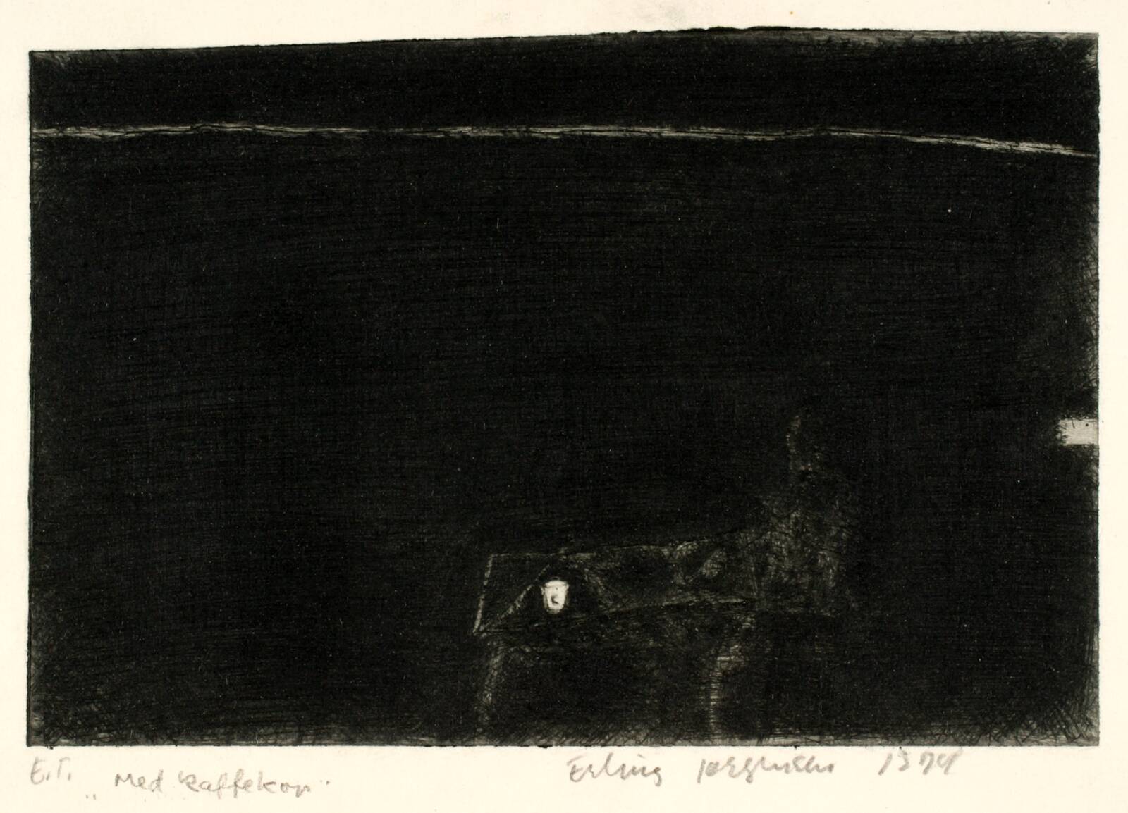 Med kaffekop, Erling Jørgensen, 1974