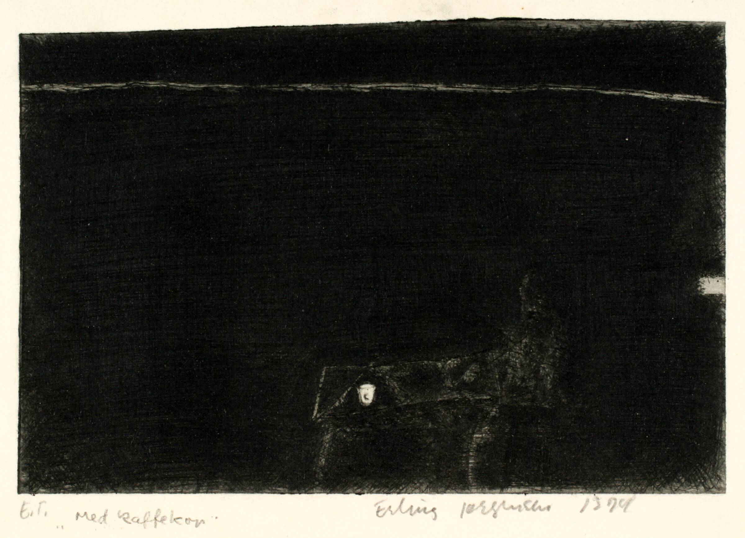 Med kaffekop, Erling Jørgensen, 1974