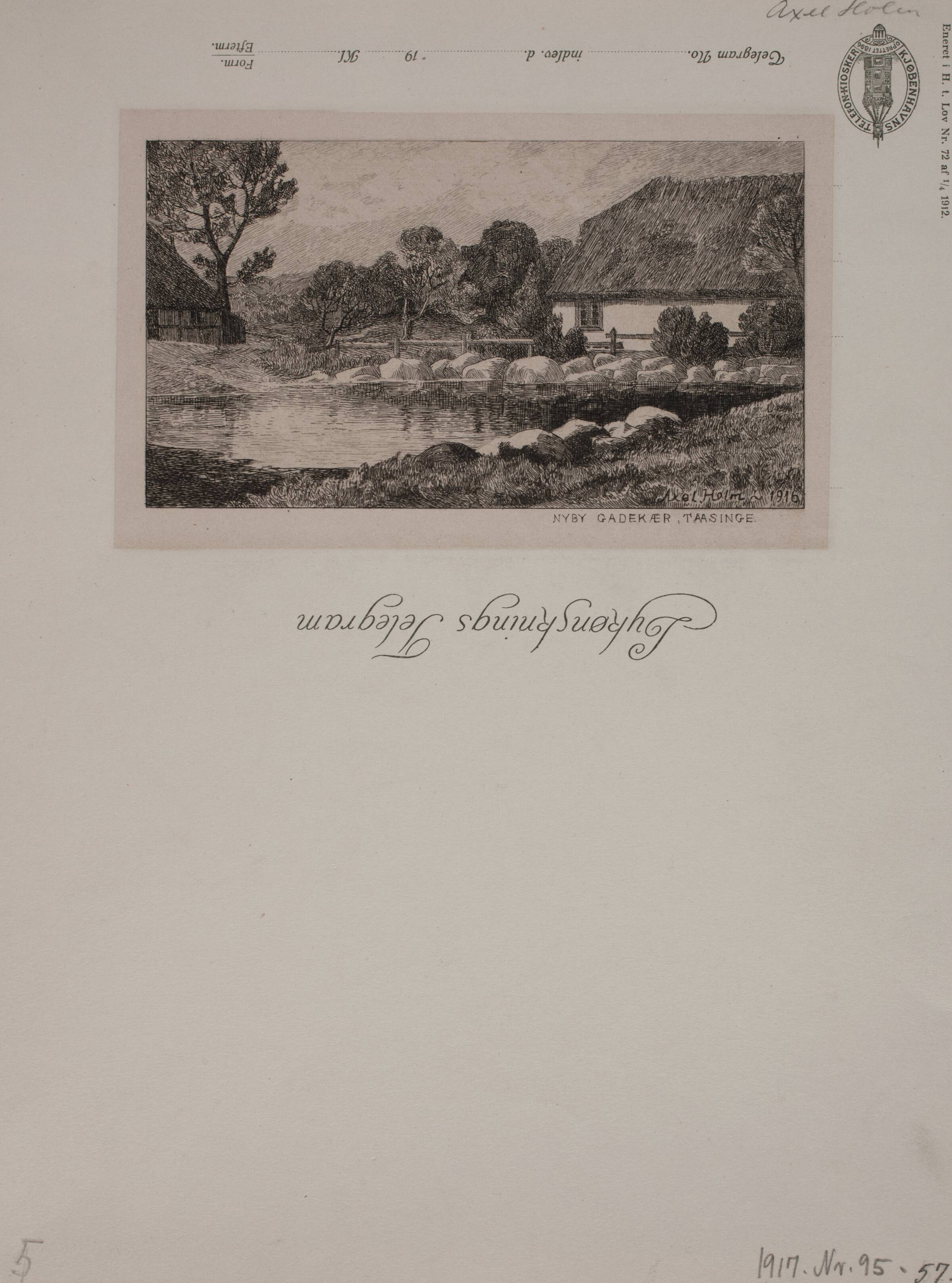 Nyby gadekær i Tåsinge, Axel Holm, 1916