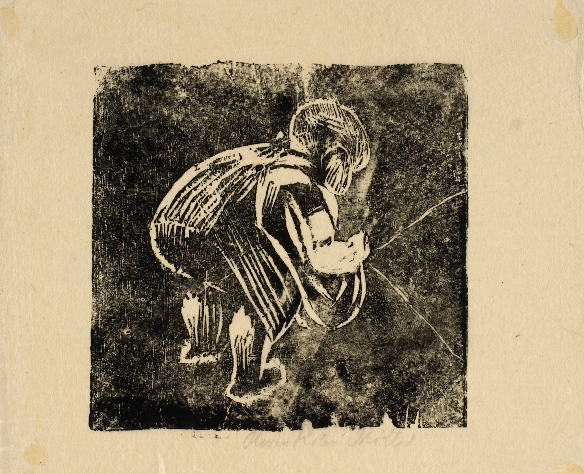 Lille dreng, der samler noget i sit forklæde, Olivia Holm-Møller, 1875-1970