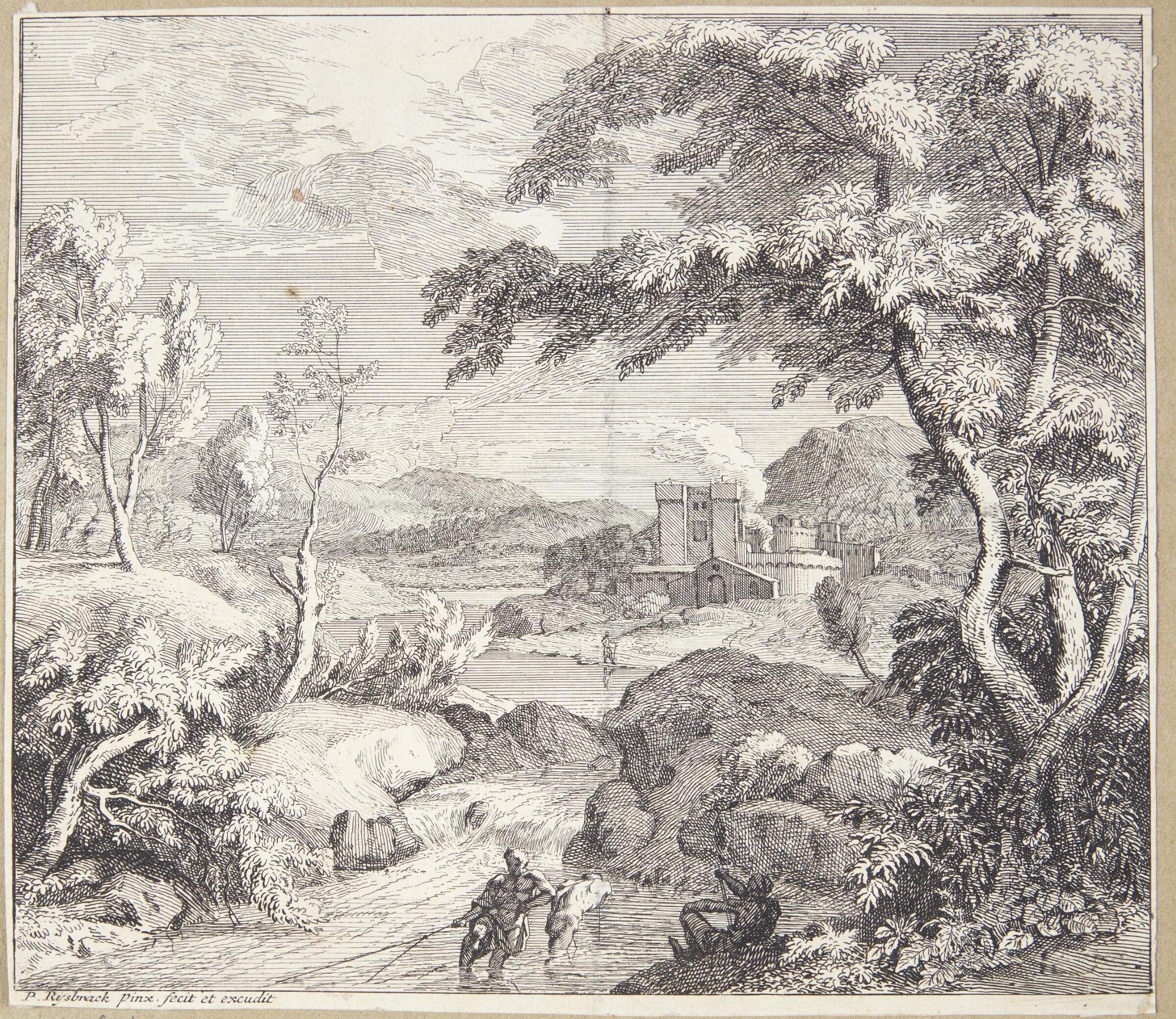 Landskab med fiskere, Pieter Rijsbraeck, 1655-1729