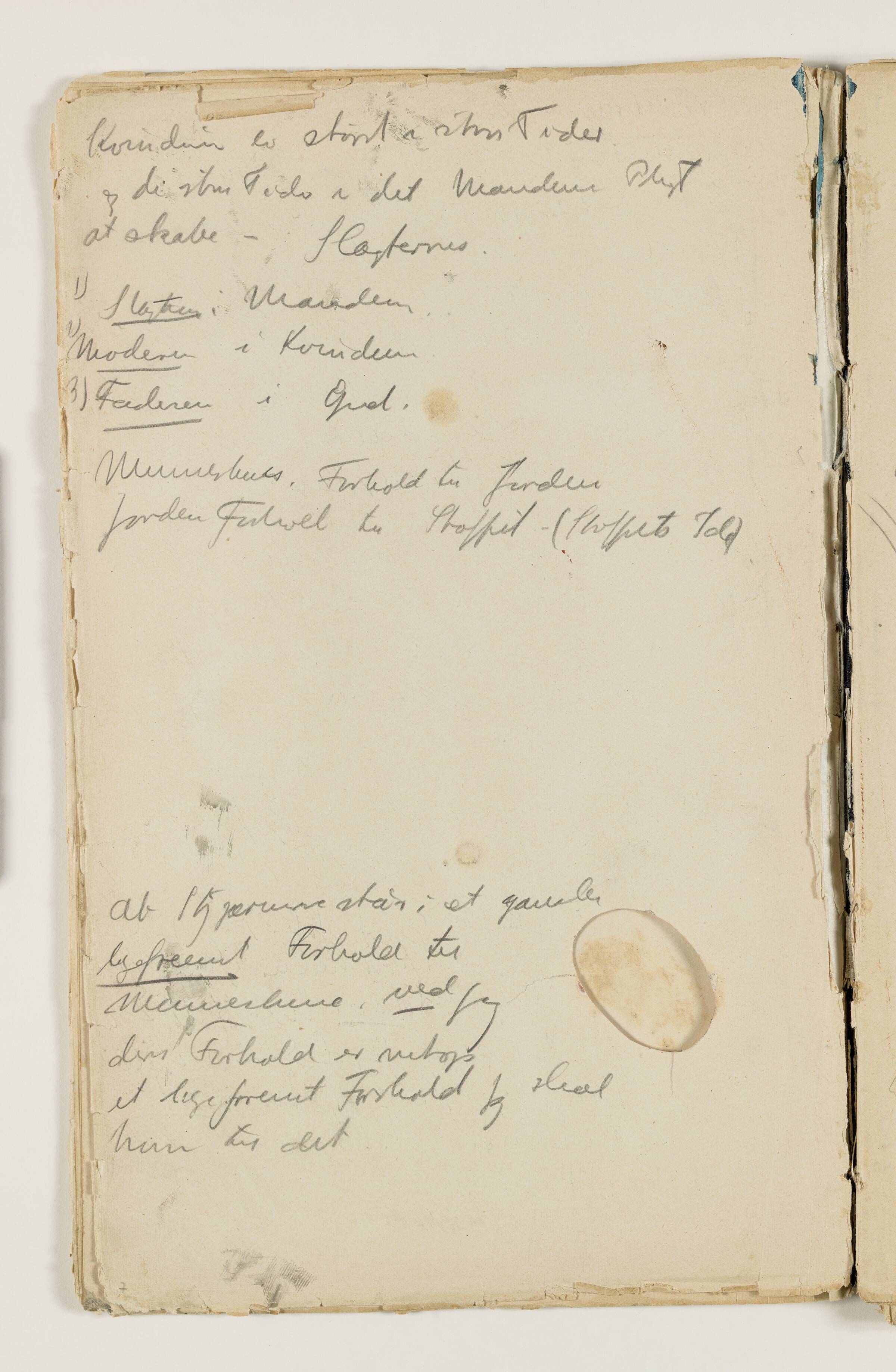 Om forhold mellem kvinder og mænd, fædre og mødre, pligter og slægter samt om forholdet til jorden og stjernerne, J.A. Jerichau, 1913-1914