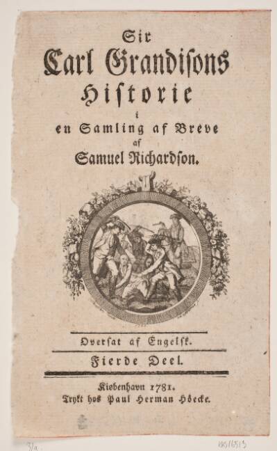 Vignet til "Sir Carl Grandisons Historie", 4. del, af Samuel Richardson, København 1780