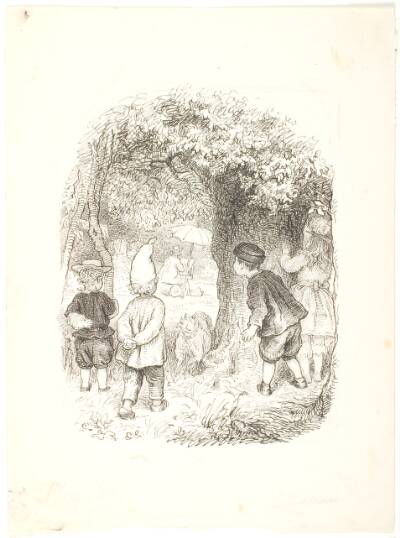 De fire børn i en skov