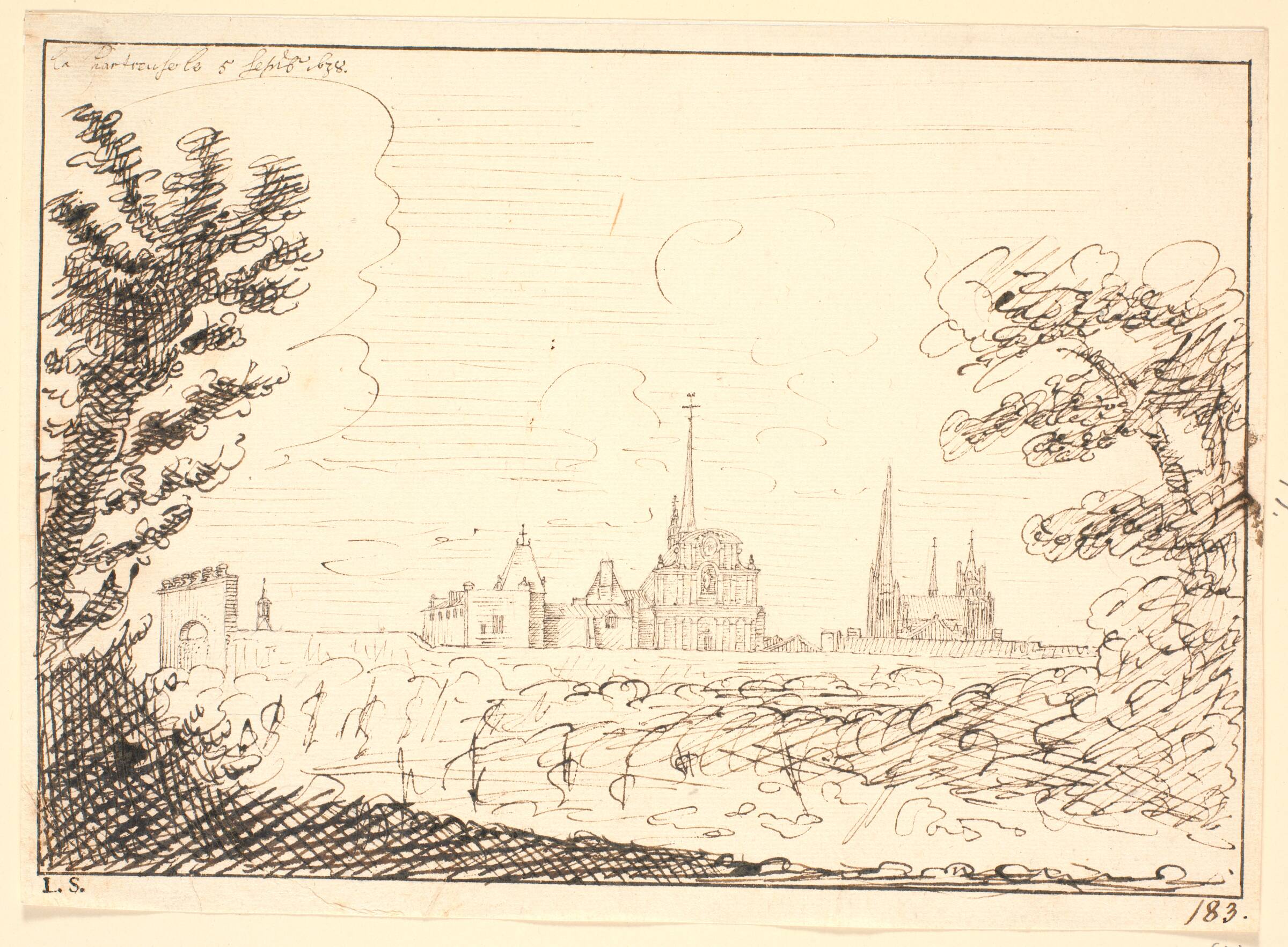 Prospekt af Notre-Dame-de-la-Miséricorde, Bordeaux, Herman van der Hem, 1638