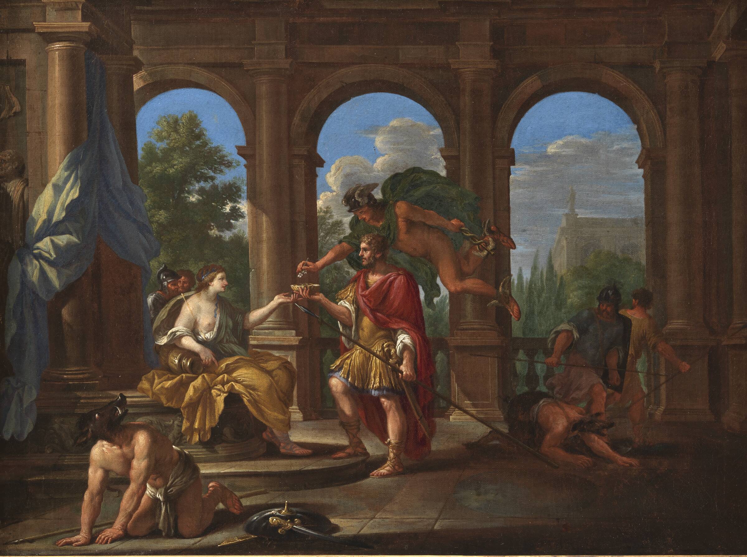 Kirke og Odysseus, Filippo Lauri, 1611-1669