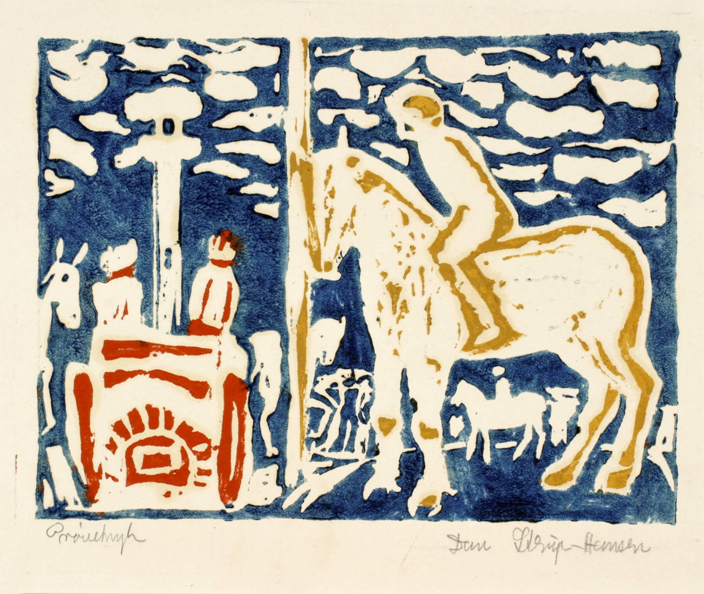 Illustrationsudkast til Ernest Hemingway: Short Stories, Dan Sterup-Hansen, 1946