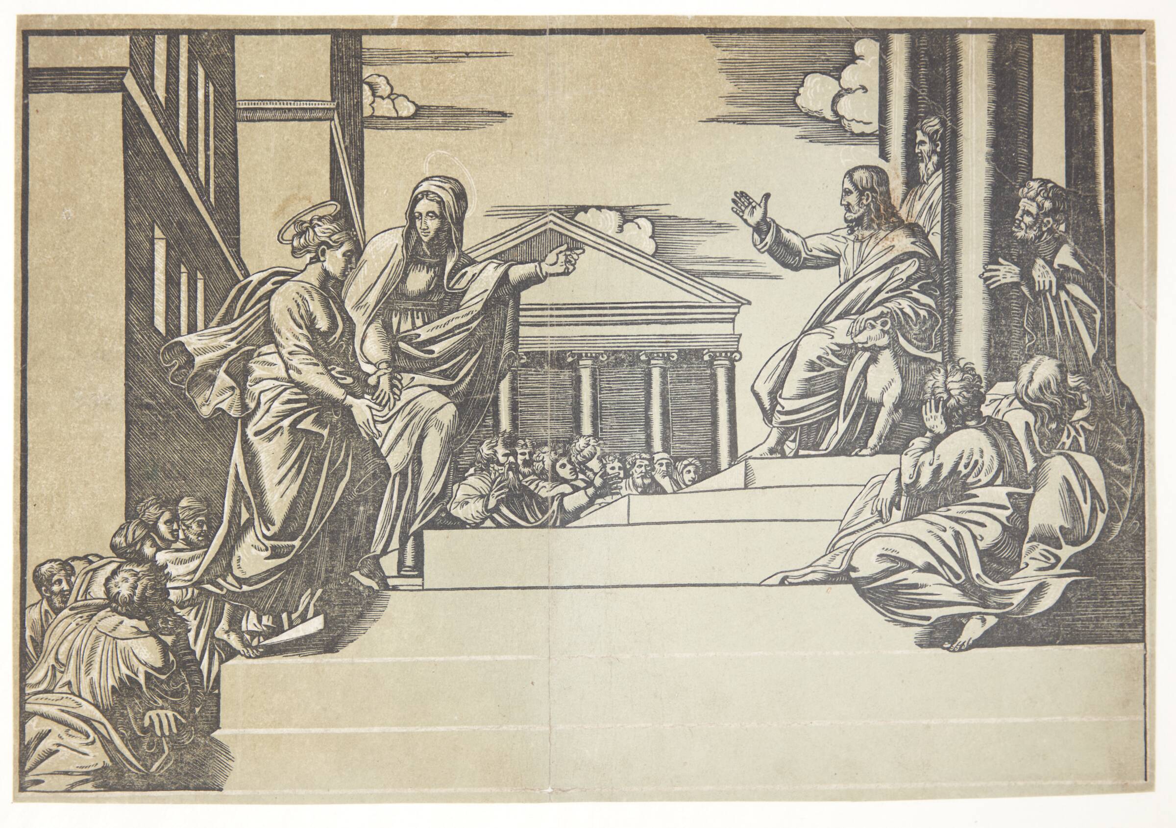 Den hellige Martha og Maria Magdalene på vej til templet, Georg Matheus, 1550-1572