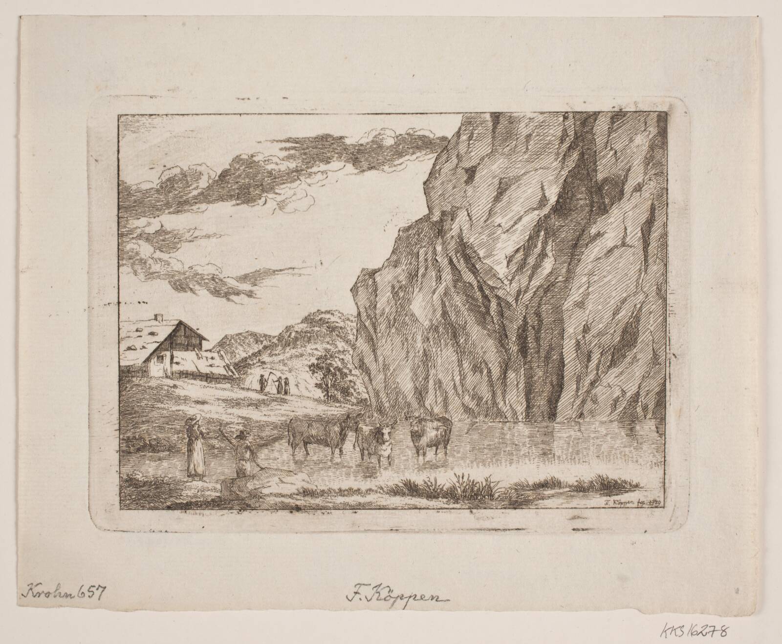 Bjerglandskab, Christopher Friederich Köppen, 1789