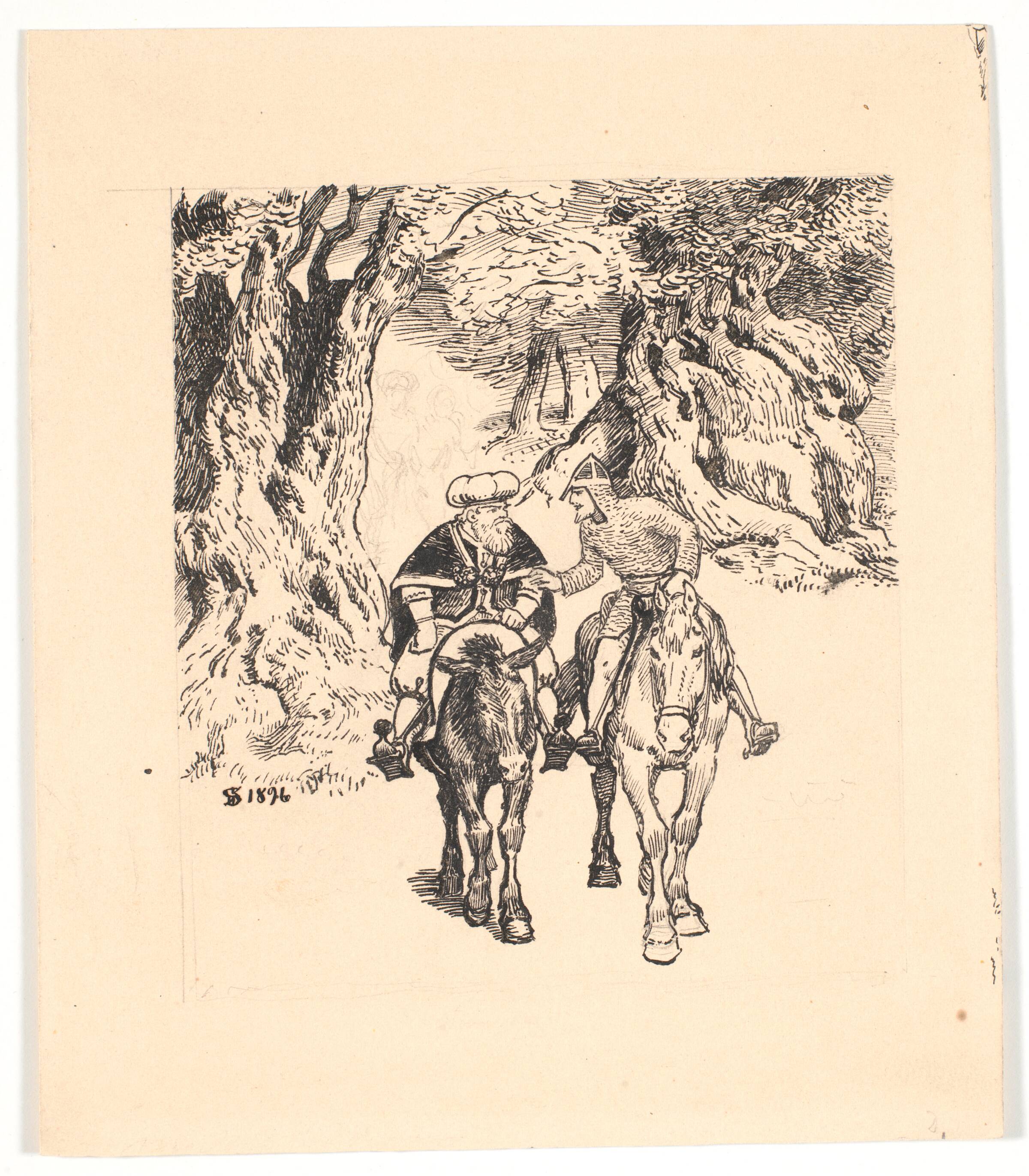 Gane og Blancandrins ridetur, Niels Skovgaard, 1896
