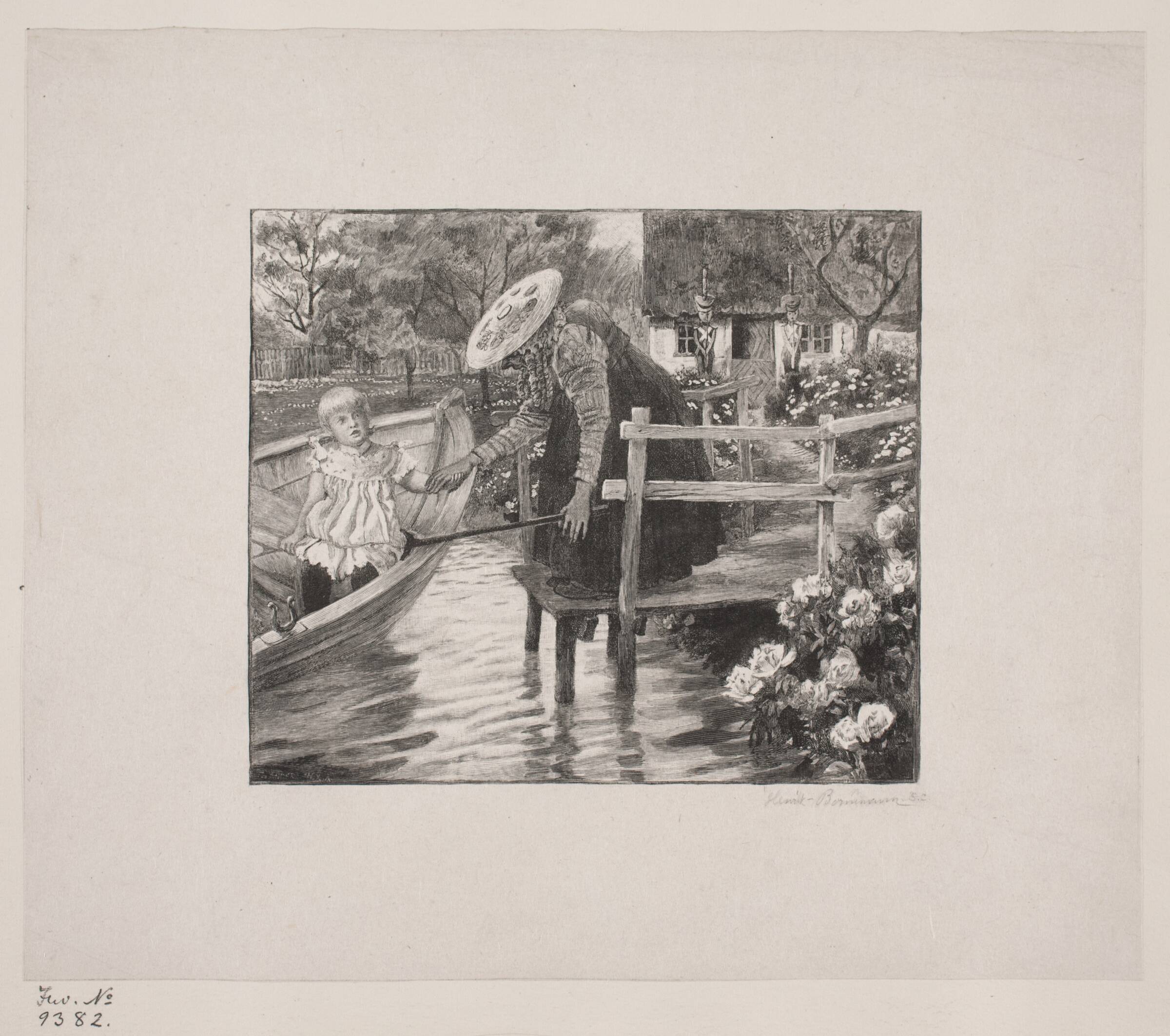 Illustration til H.C. Andersen, "Snedronningen", Henrik Bornemann, 1853-1932