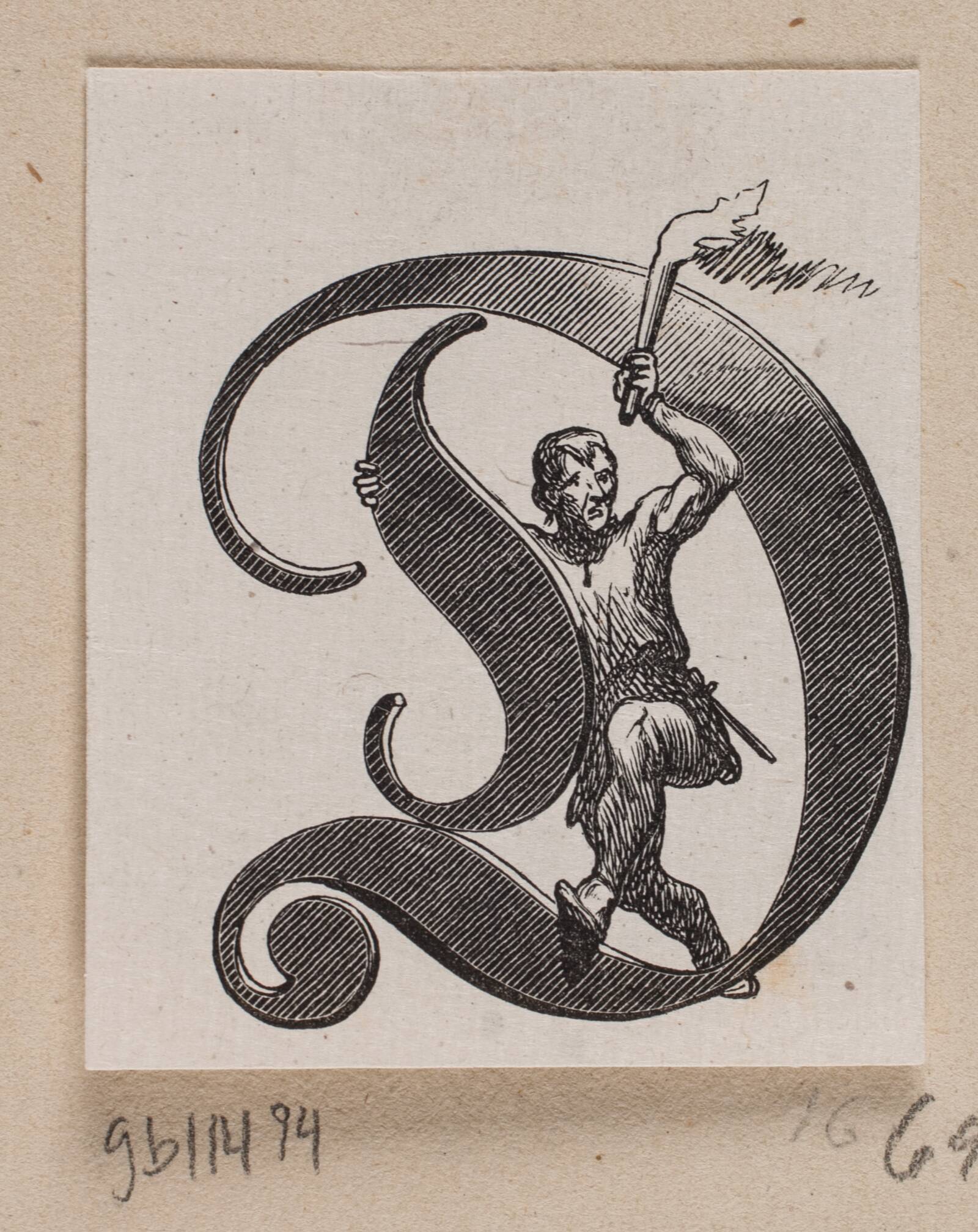 Initialet D, Axel Theodor Kittendorff, 1851