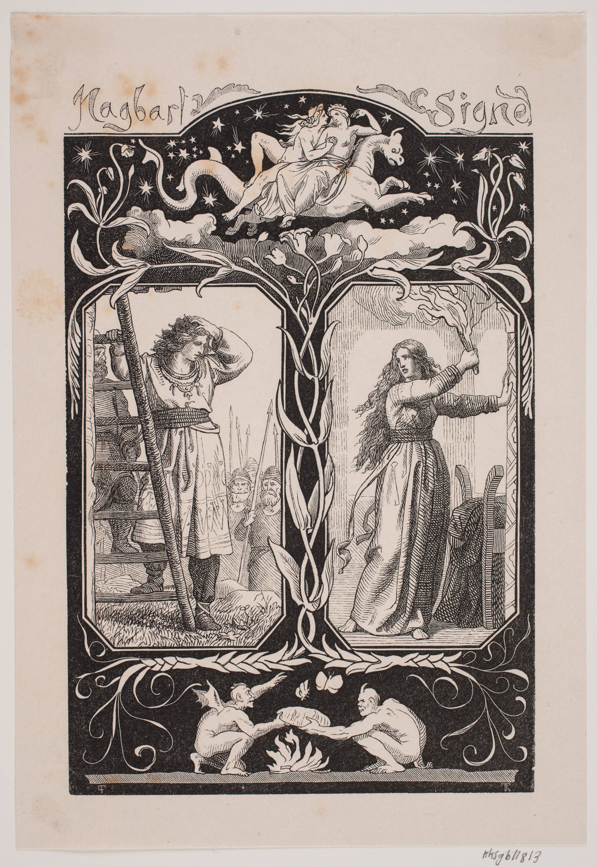 Hagbard og Signe, Axel Theodor Kittendorff, 1852