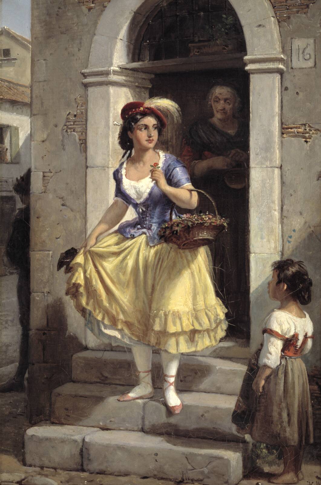 An Italian Woman in the Way to the Carnival, by Wilhelm Marstrand, 1835-1873