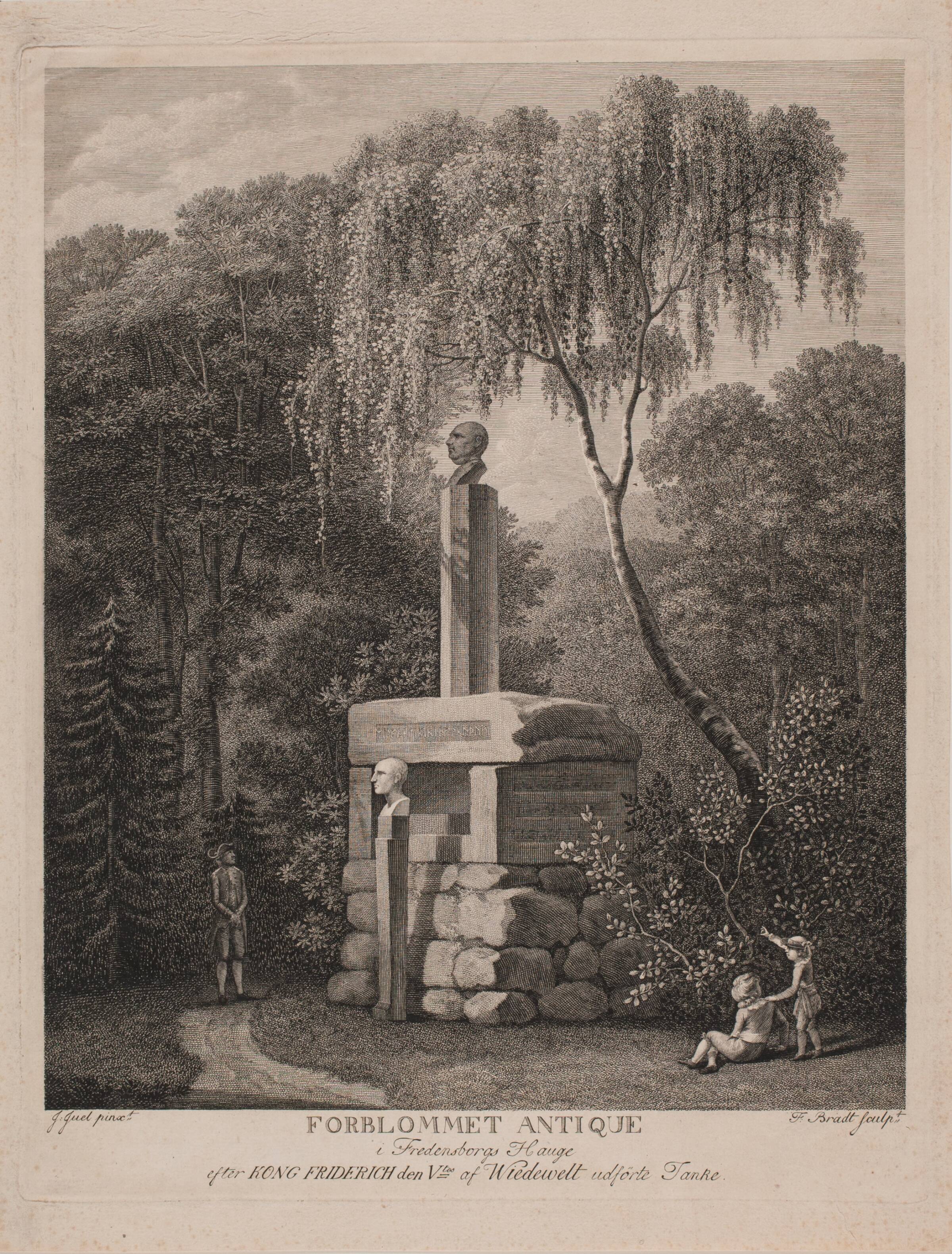 Forblommet antik i Fredensborg Have, Bradt, F.L., 1747-1829