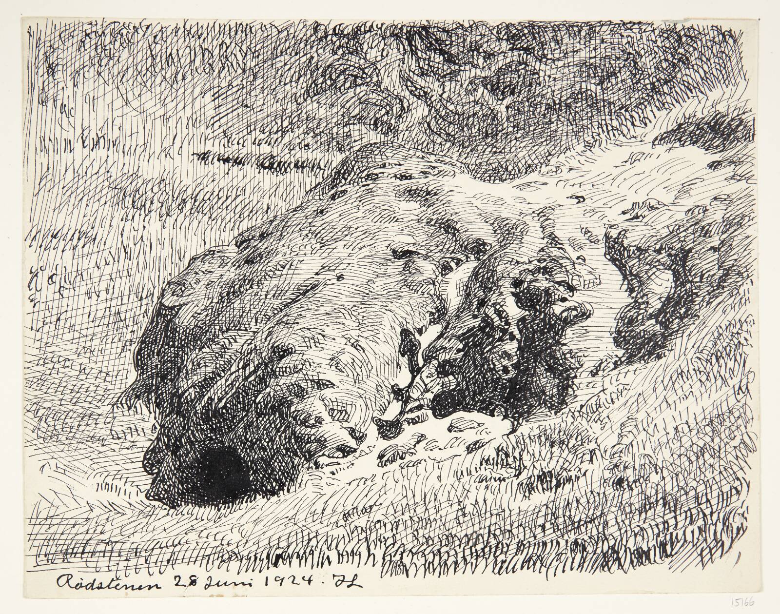 "Rødstenen". Fur, Johannes Larsen, 1924