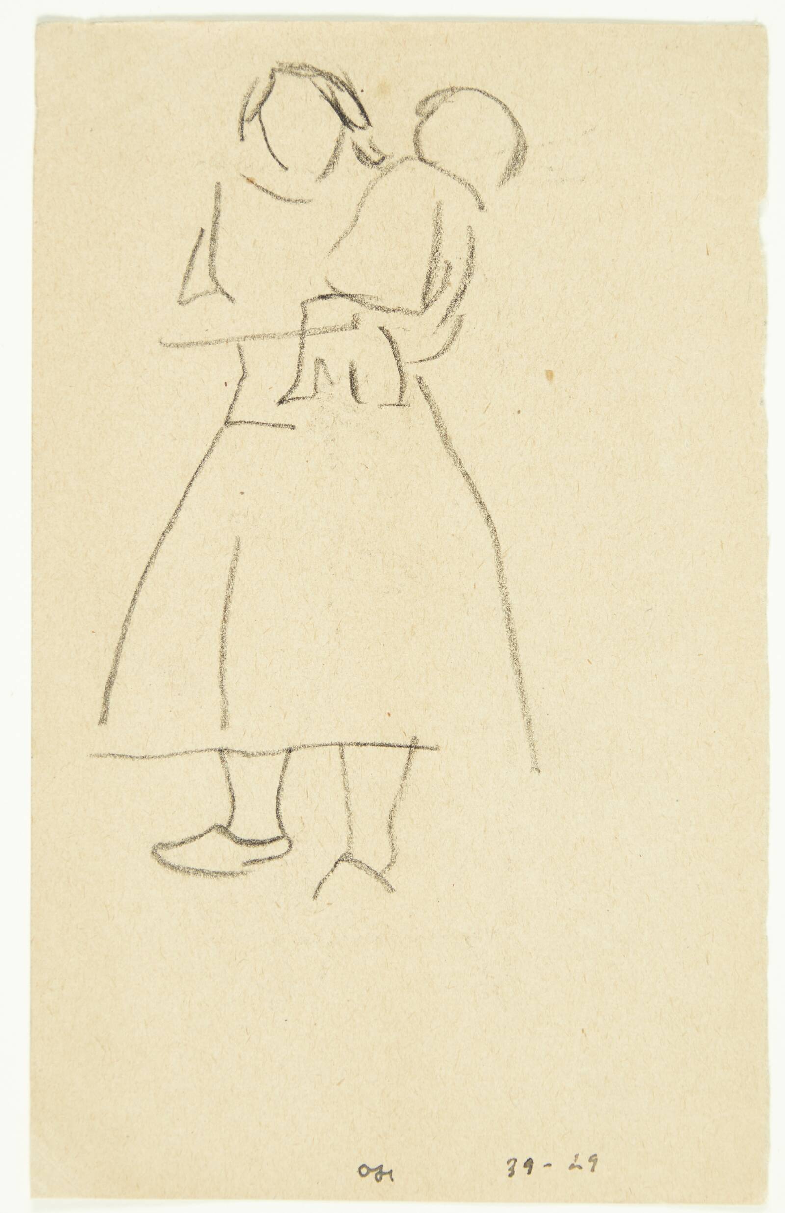 Kvinde med barn på armen, Oluf Høst, 1929