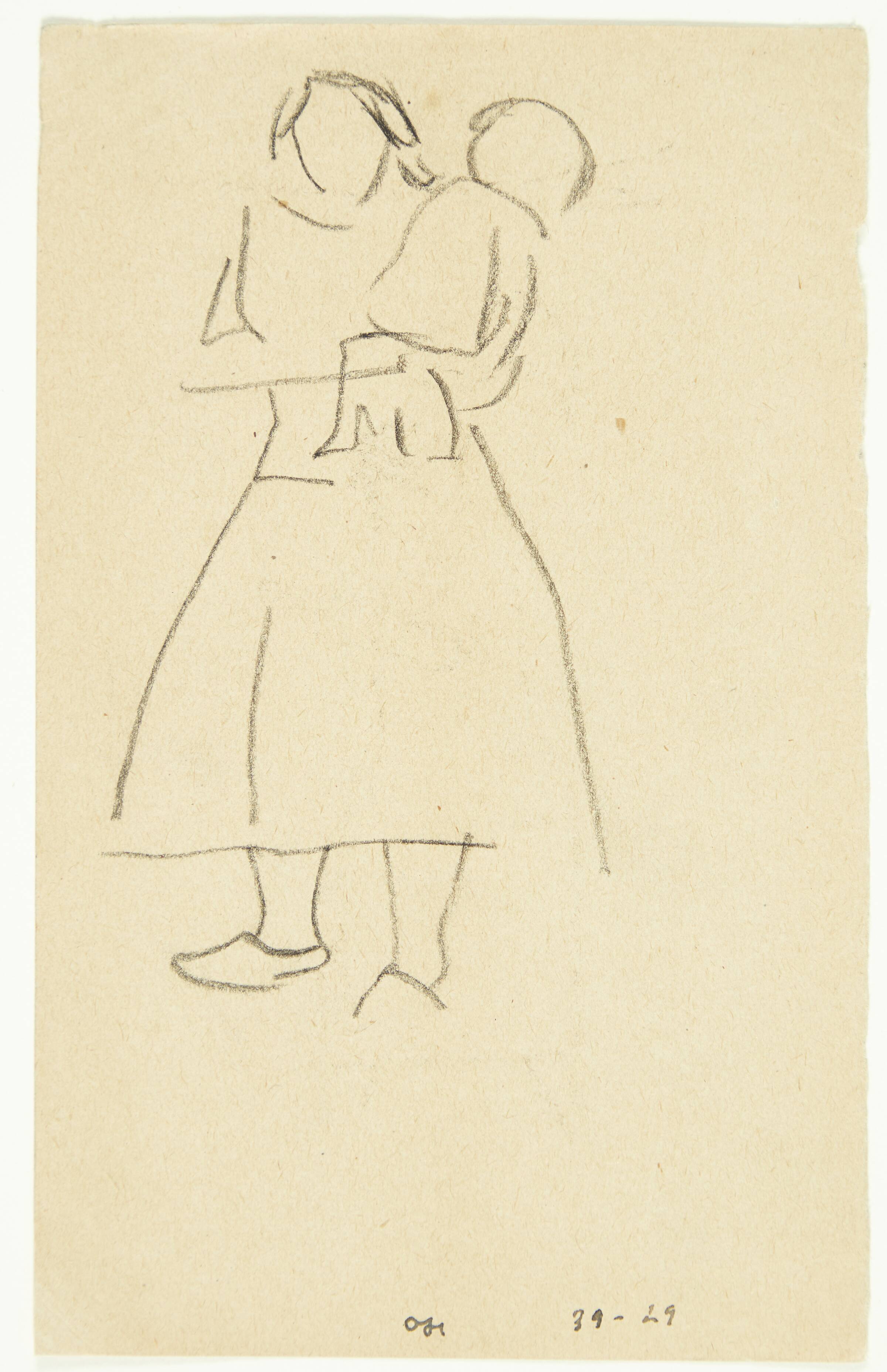 Kvinde med barn på armen, Oluf Høst, 1929