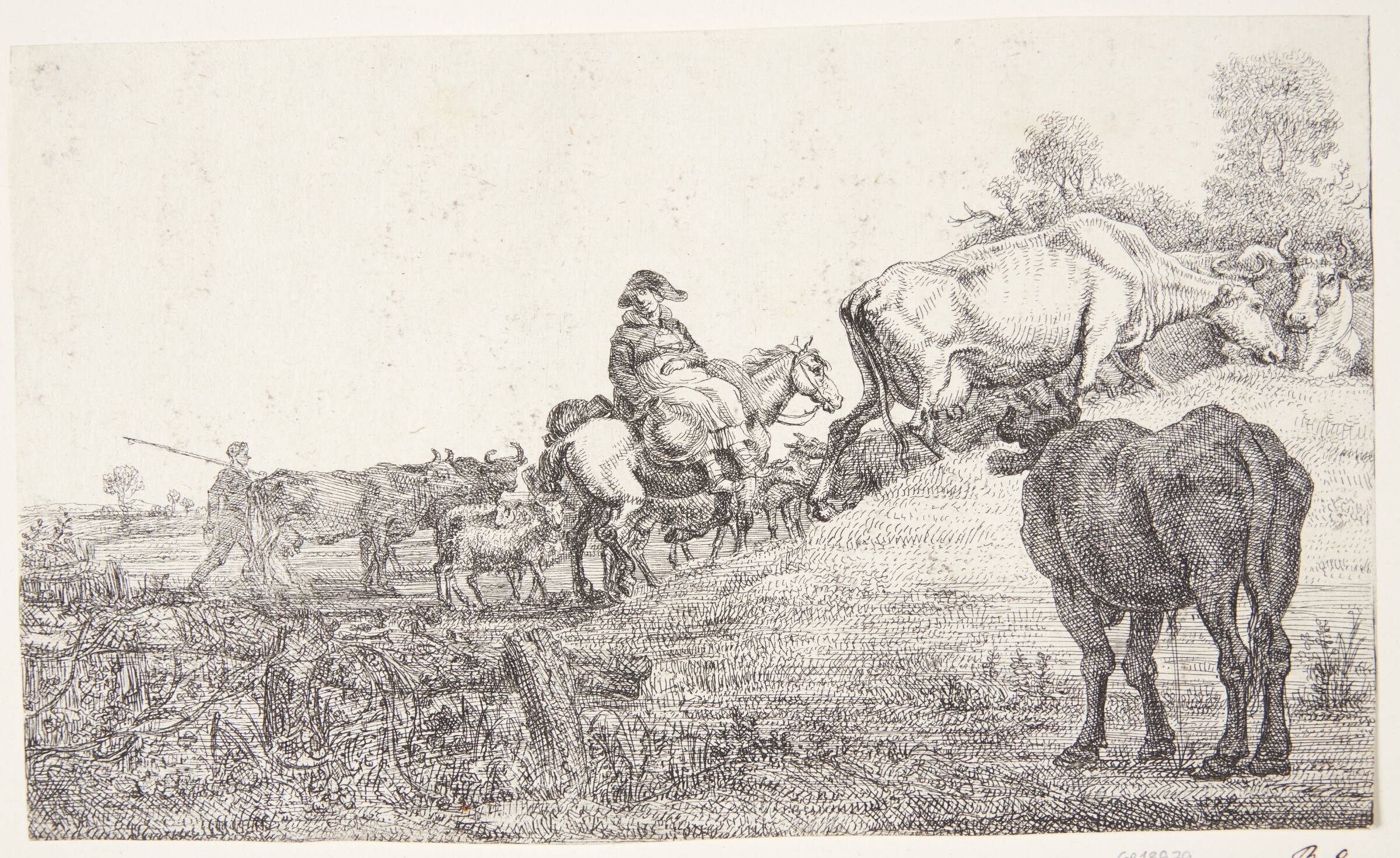 En hjord drives frem, Gerrit Claesz. Bleker, 1592-1656