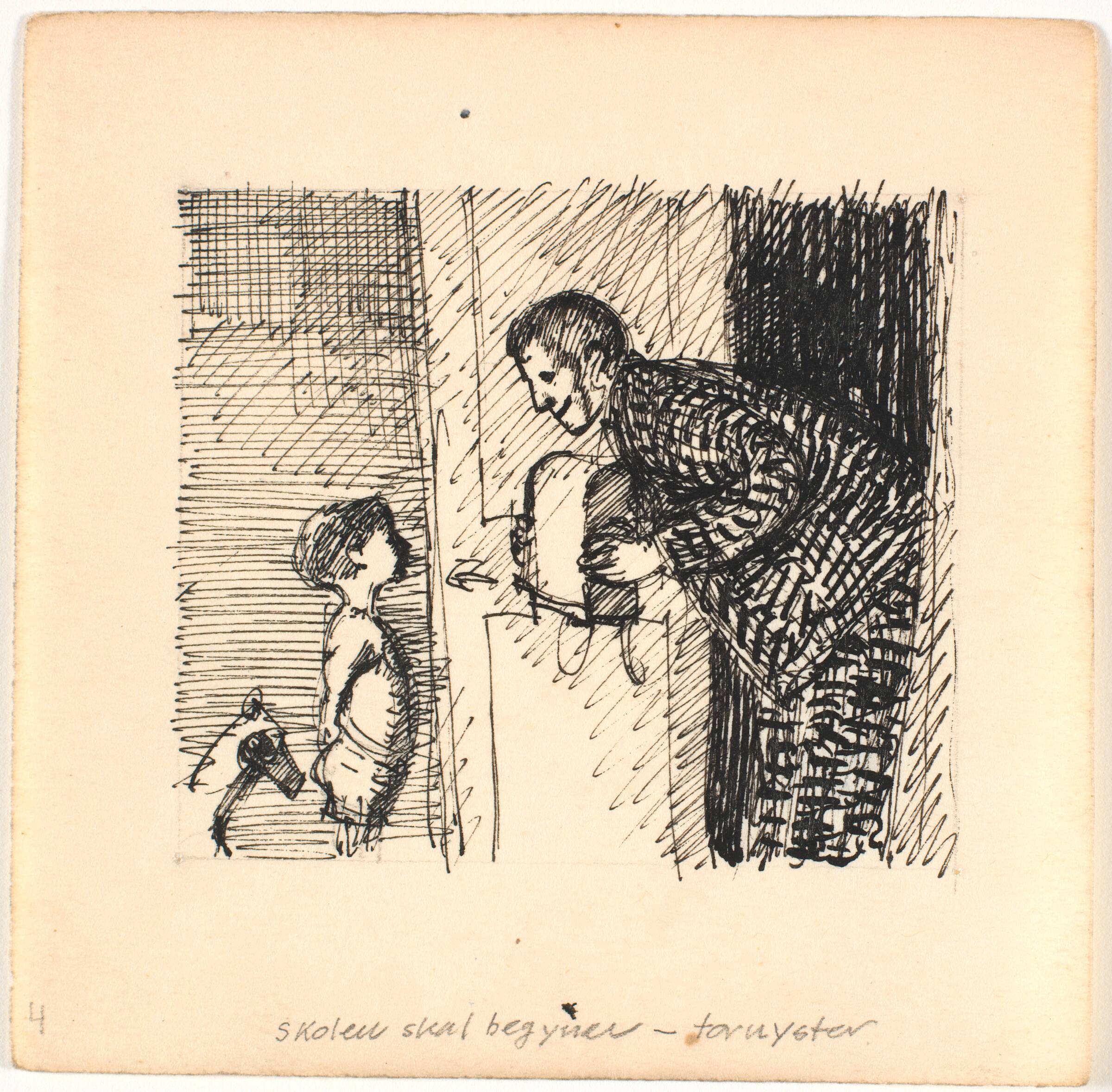 Skolen skal begynde - tornyster, Palle Nielsen, 1949