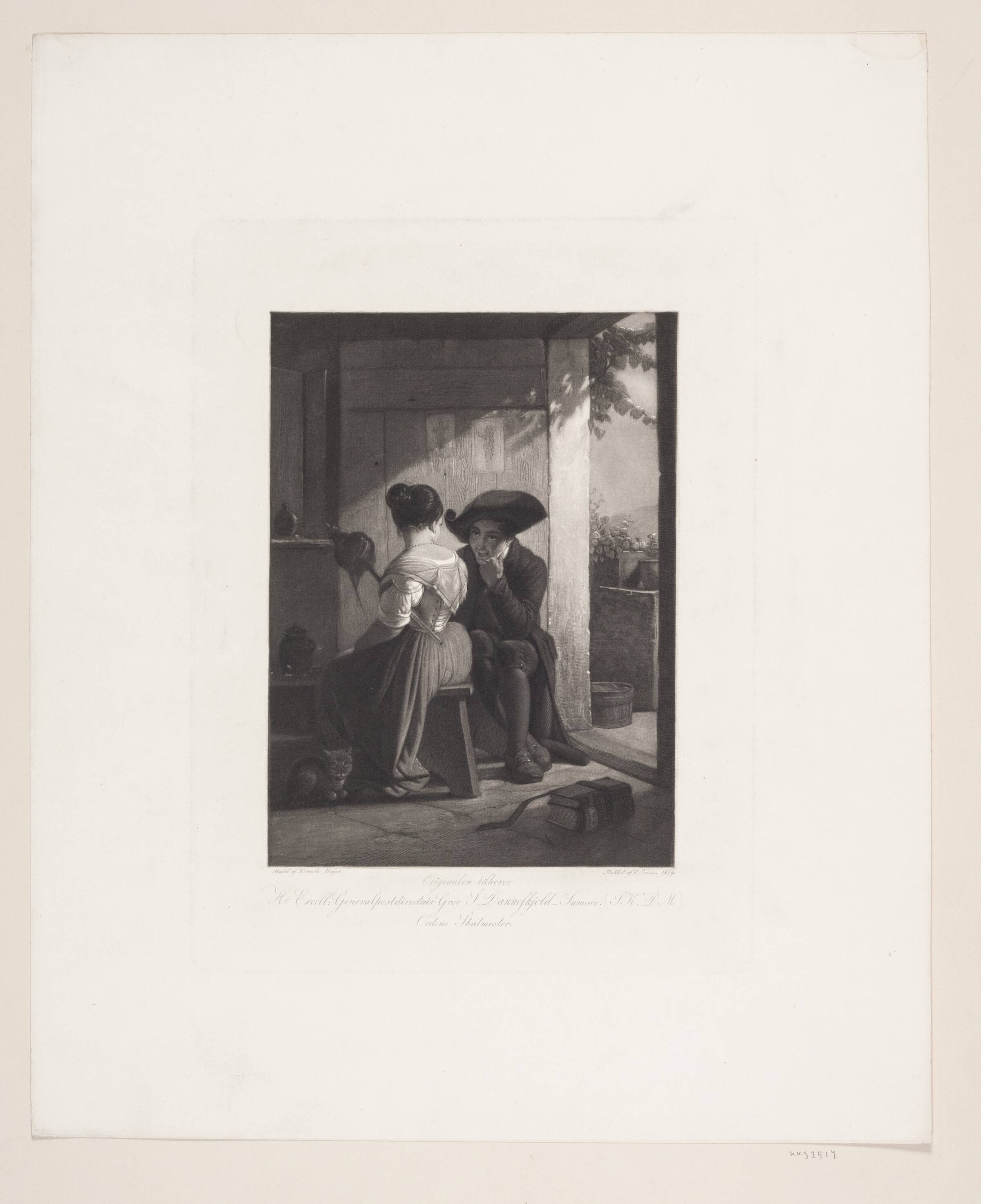 Abbaten og den spindende pige, Edvard Sonne, 1859