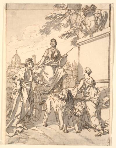 Allegorisk blad i anledning af hertug Franz III's indtog i Firenze 1739